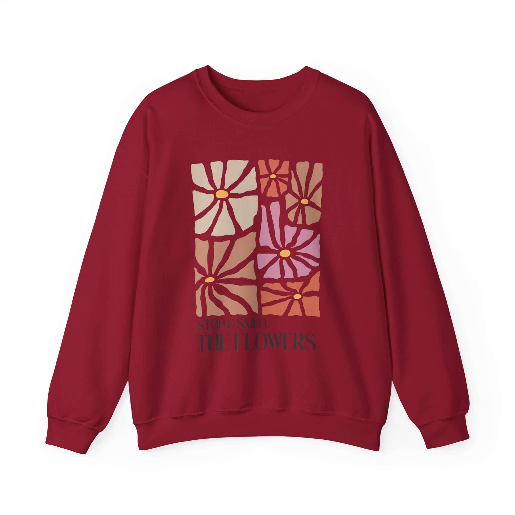 Boho Floral Sweatshirt – Cozy Fleece Unisex Cotton Blend With Rib-Knit Cuffs
