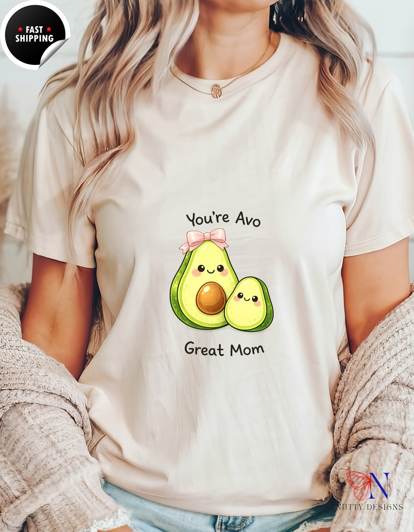 You're Avo Great Mom Avocado t-shirt lifestyle mockup - Mother's Day gift