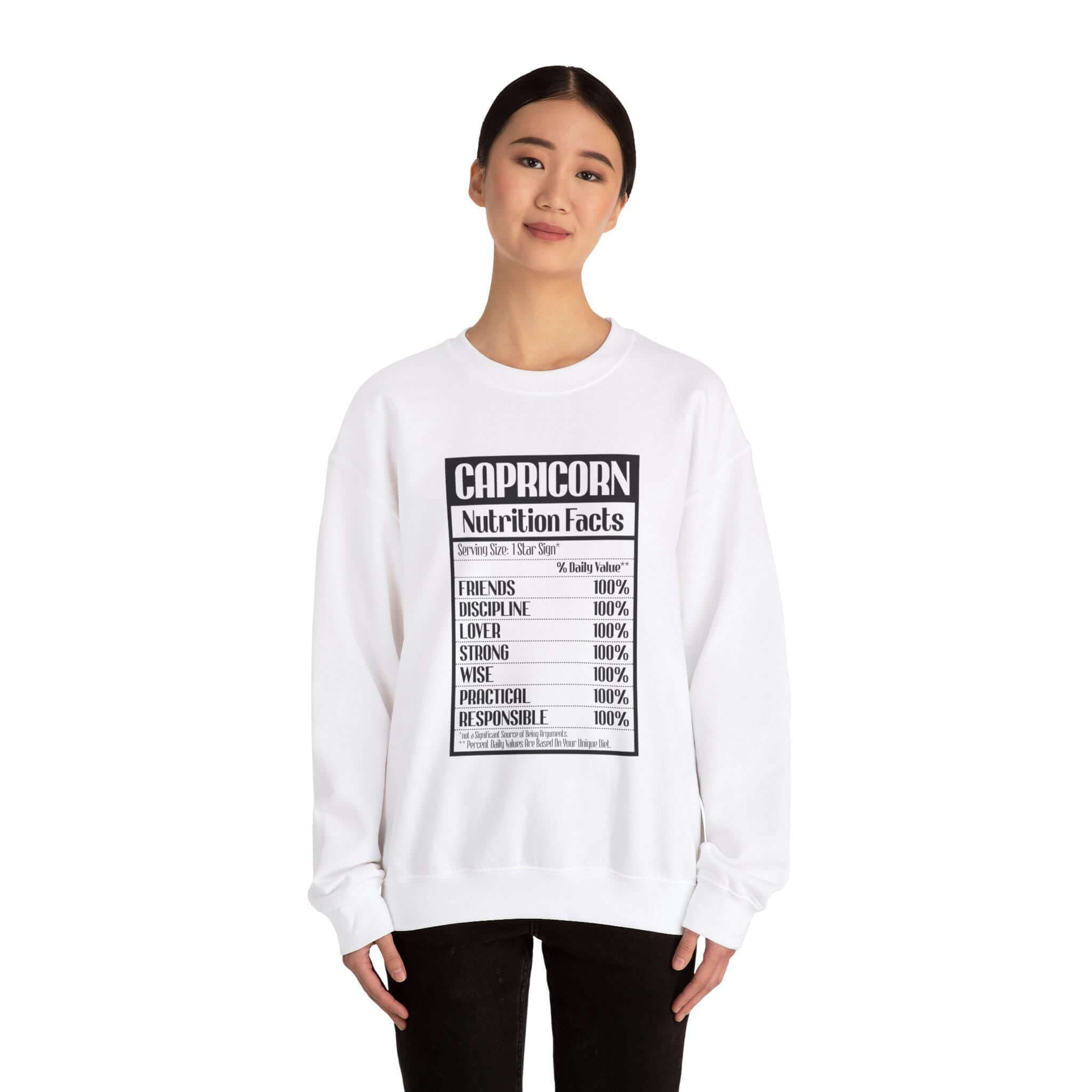 Capricorn Nutrition Sweatshirt - Cozy Unisex Fleece Zodiac Apparel With Rib-Knit Cuffs