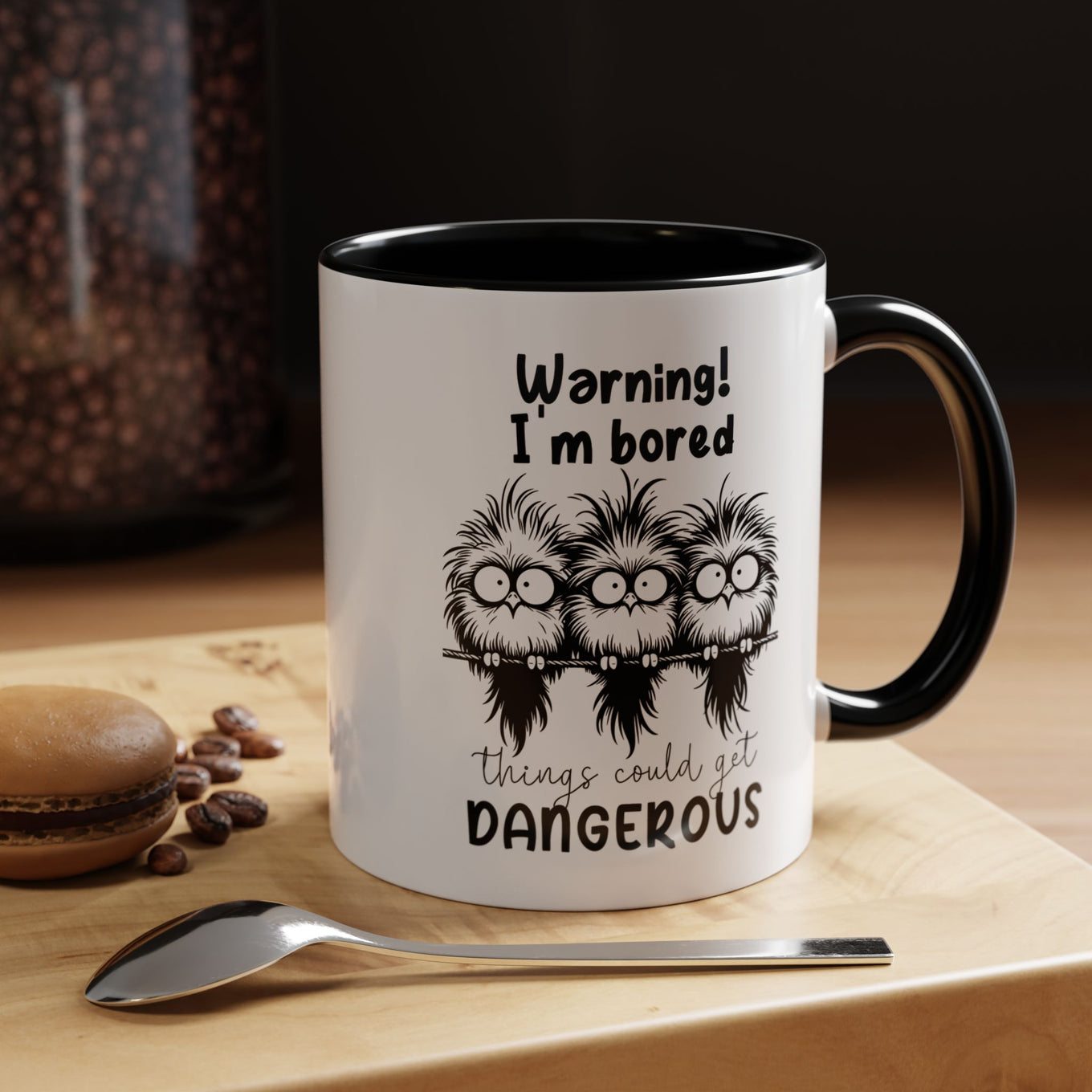 Warning I Am Bored Mug Lifestyle Mockup | Nutty Designs