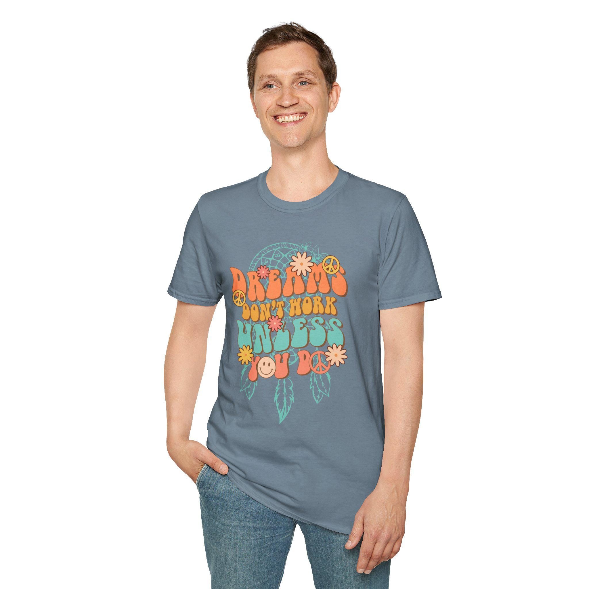 Motivational tee Dreams Don't Work Unless You Do tshirt, Positive vibes T-shirt, Inspirational tee, Encouragement shirt