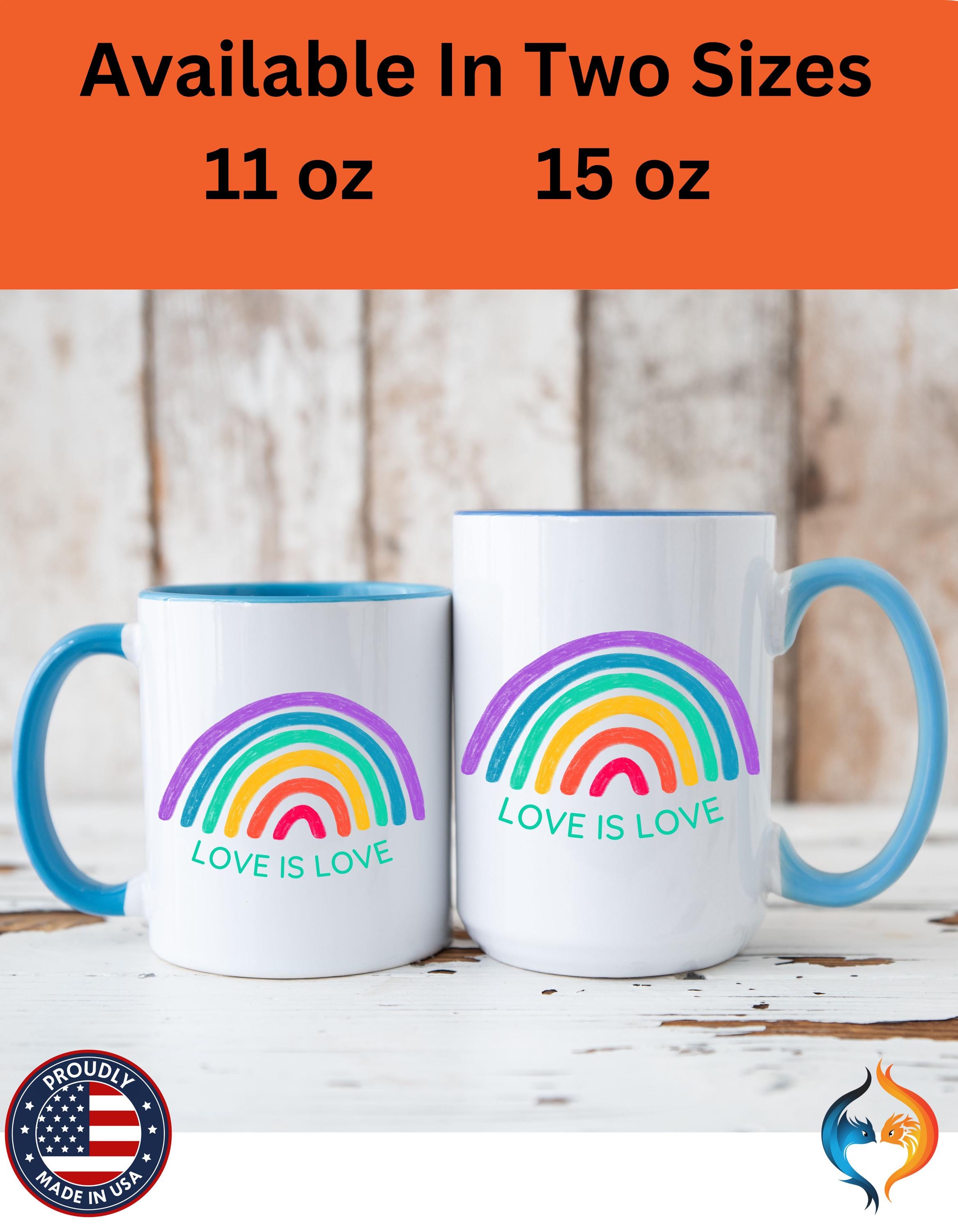 Funny Coffee Mug, Personalized Mug, Love Is Love, LGBTQ Lover Accent Cup 11/15oz, Anniversary Wedding Valentines Romantic Gift