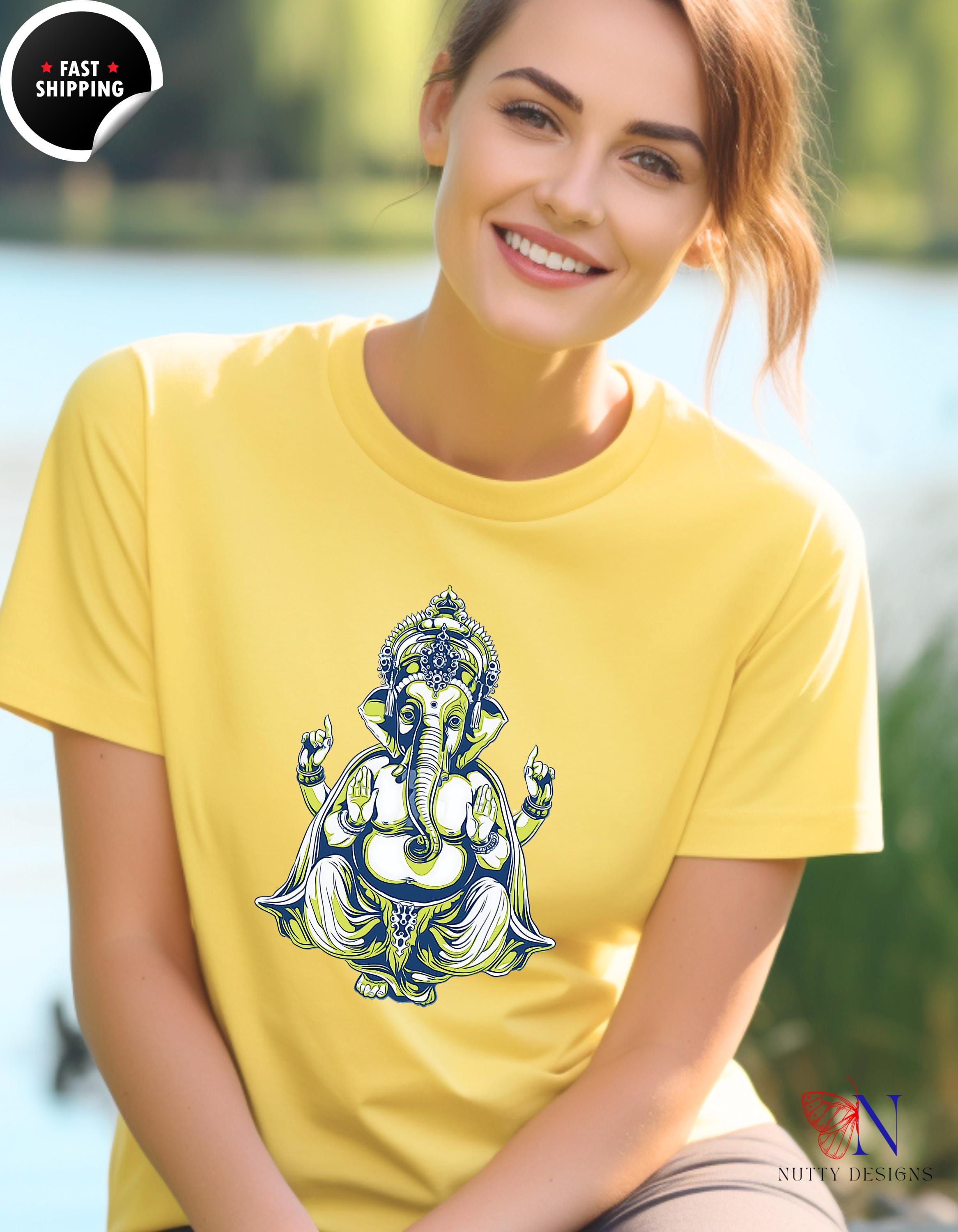 Ganesha Graphic T-Shirt for Diwali & Navratri Celebrations, Durga Pooja Tee, Hindu Festival Shirt Gift