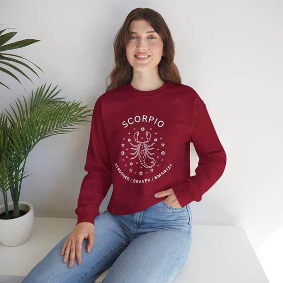 Smarter Sweatshirt | Scorpio Stronger & Braver Design | Unisex Cozy Pullover | Inspirational Gift for Astrology Lovers