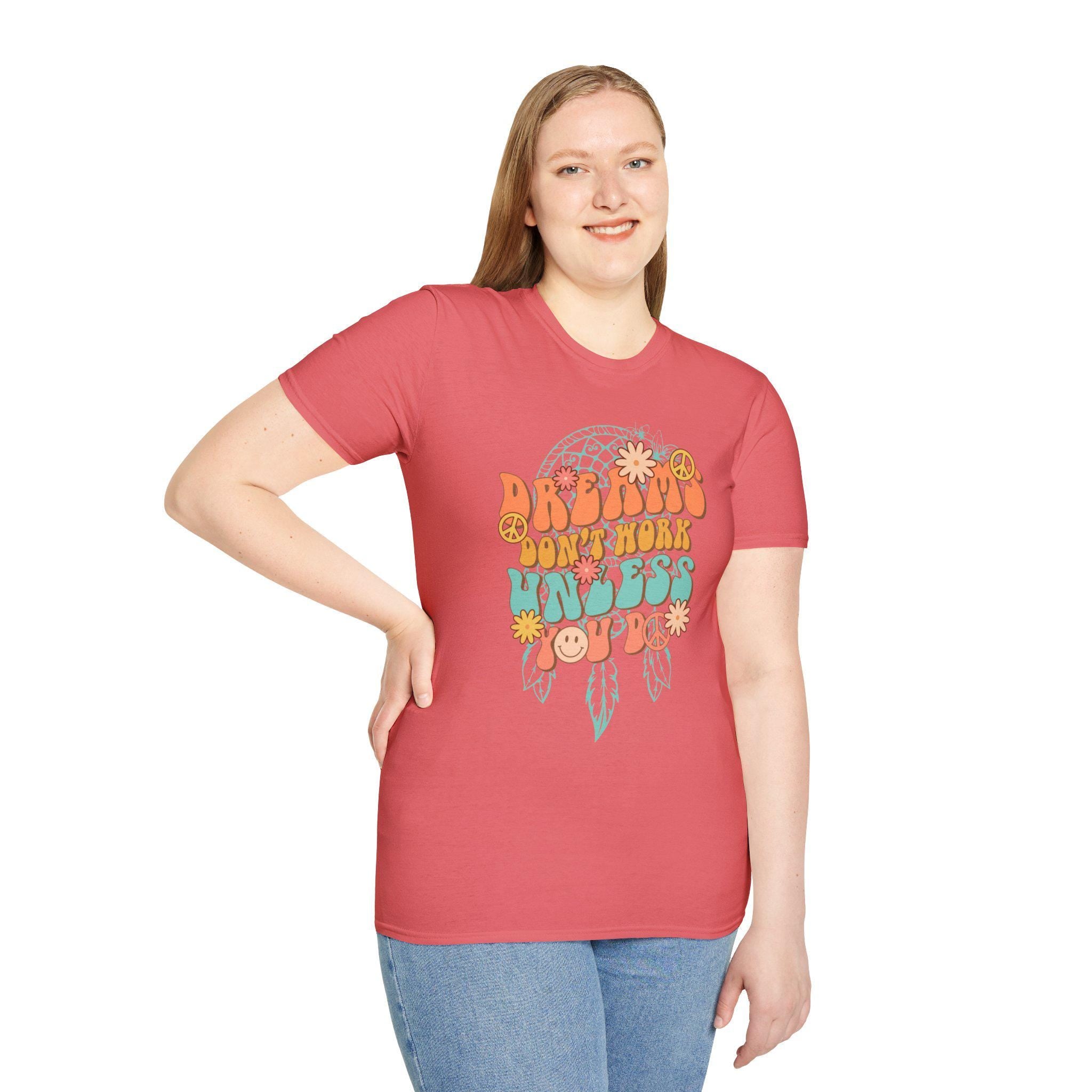 Motivational tee Dreams Don't Work Unless You Do tshirt, Positive vibes T-shirt, Inspirational tee, Encouragement shirt