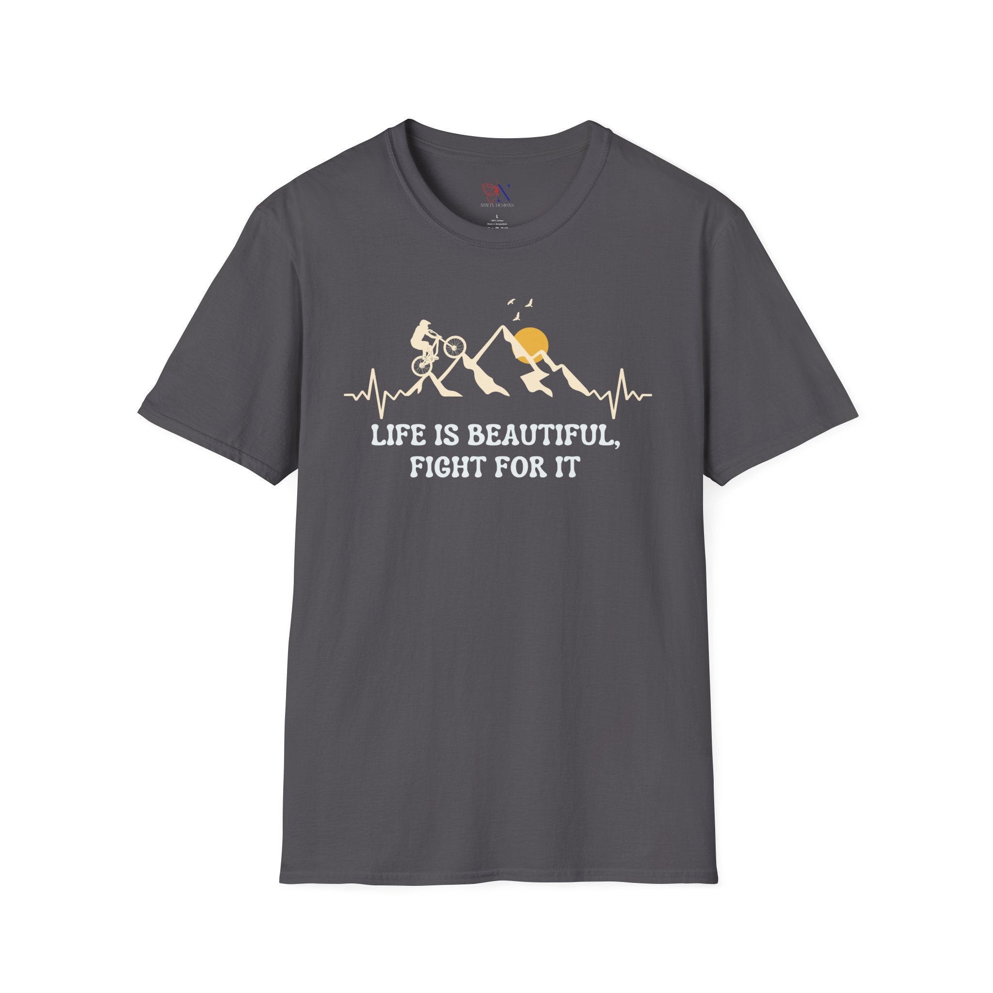 Life is Beautiful, Fight For It, motivational T-Shirt Lifestyle Mockup | Nutty Designs