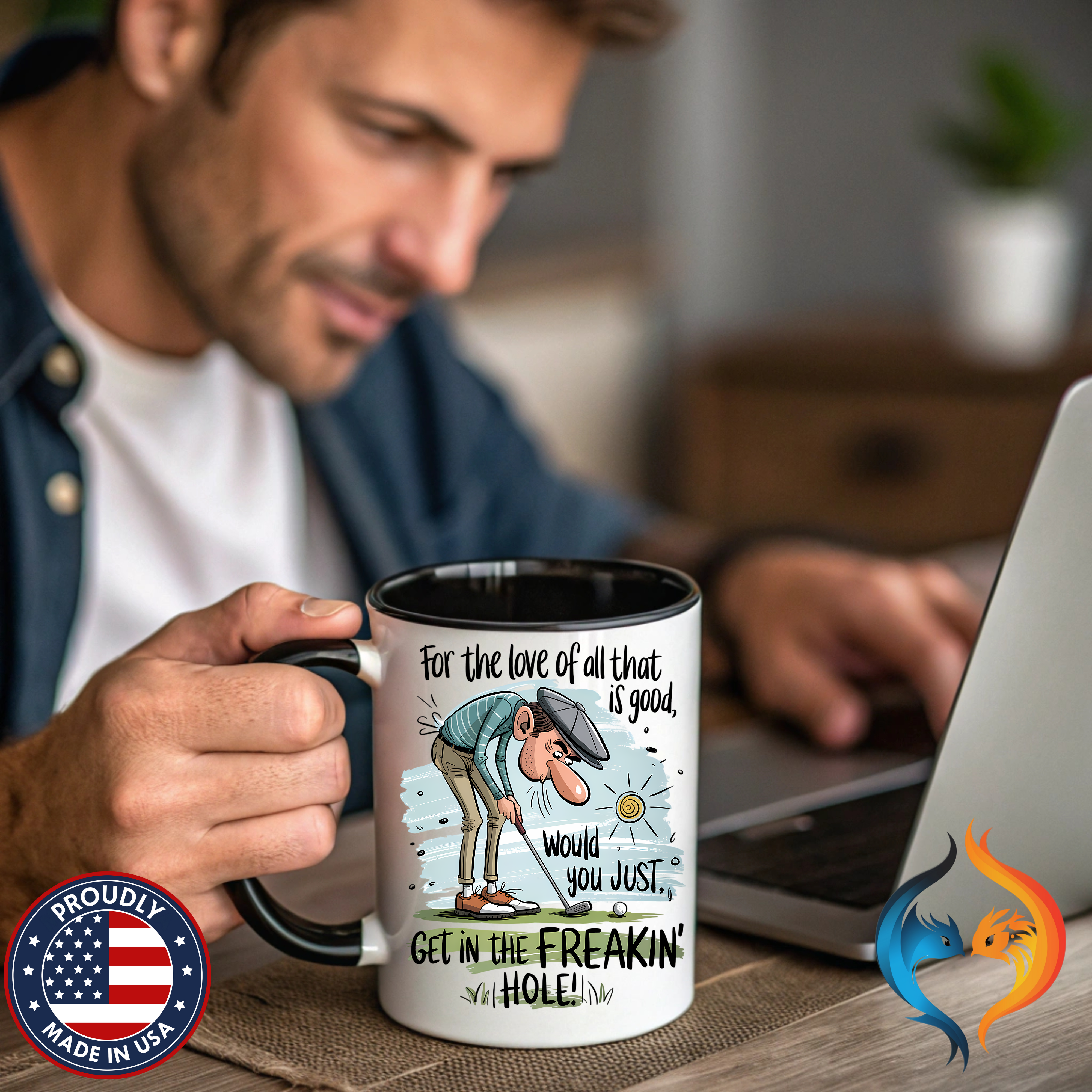 Get in the Freaking Hole Mug Lifestyle Mockup | Nutty Designs