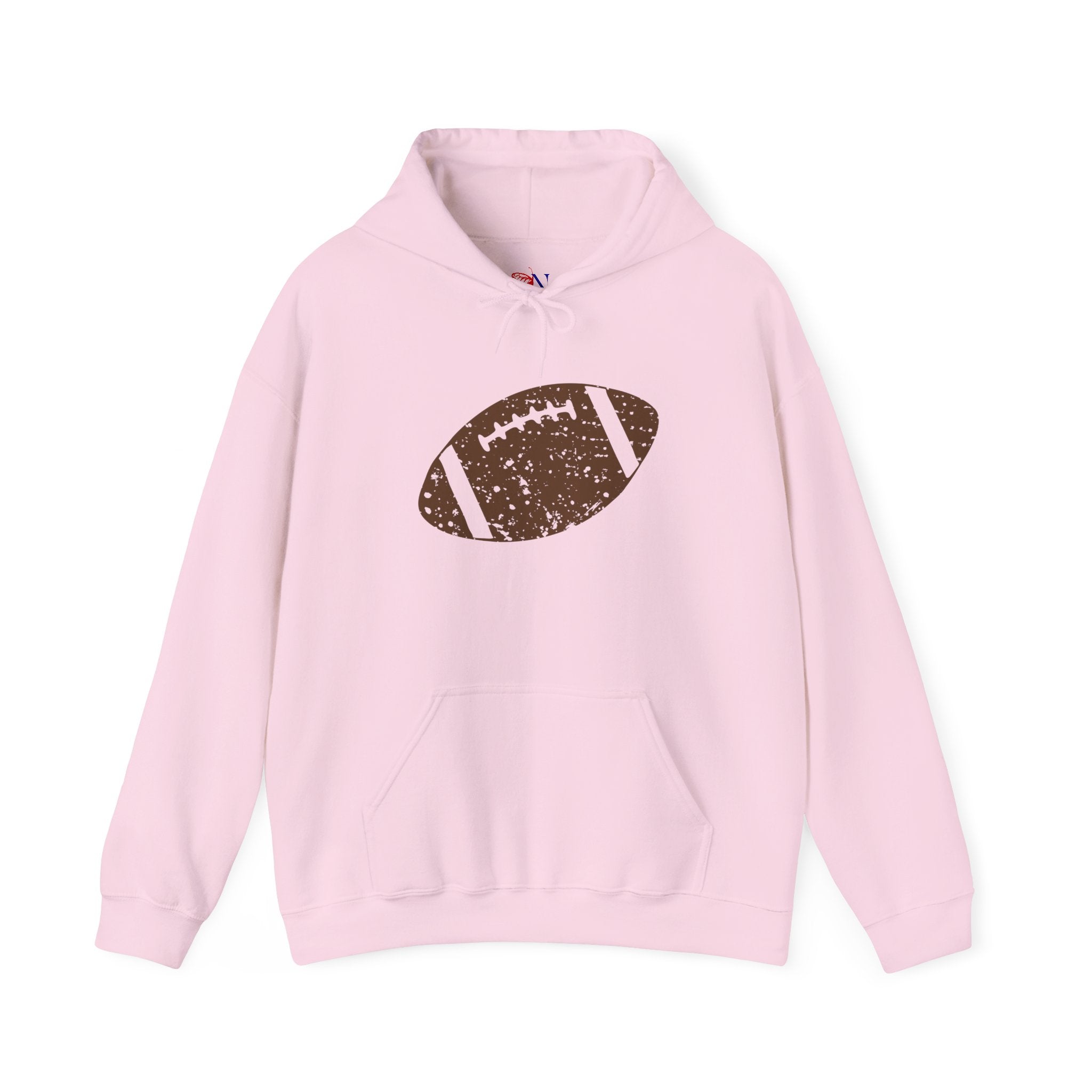 Vintage Football Hoodie – Distressed Brown Football Graphic