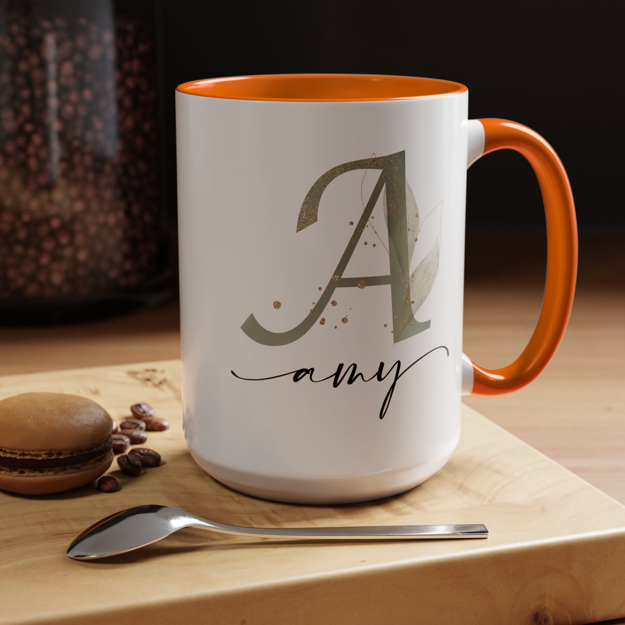Personalized Floral Initial Coffee Mug for her, Custom Name Mug, Wedding Favor, Unique Home Décor Coffee Cup, Girlfriend Gift, Monogram Mug