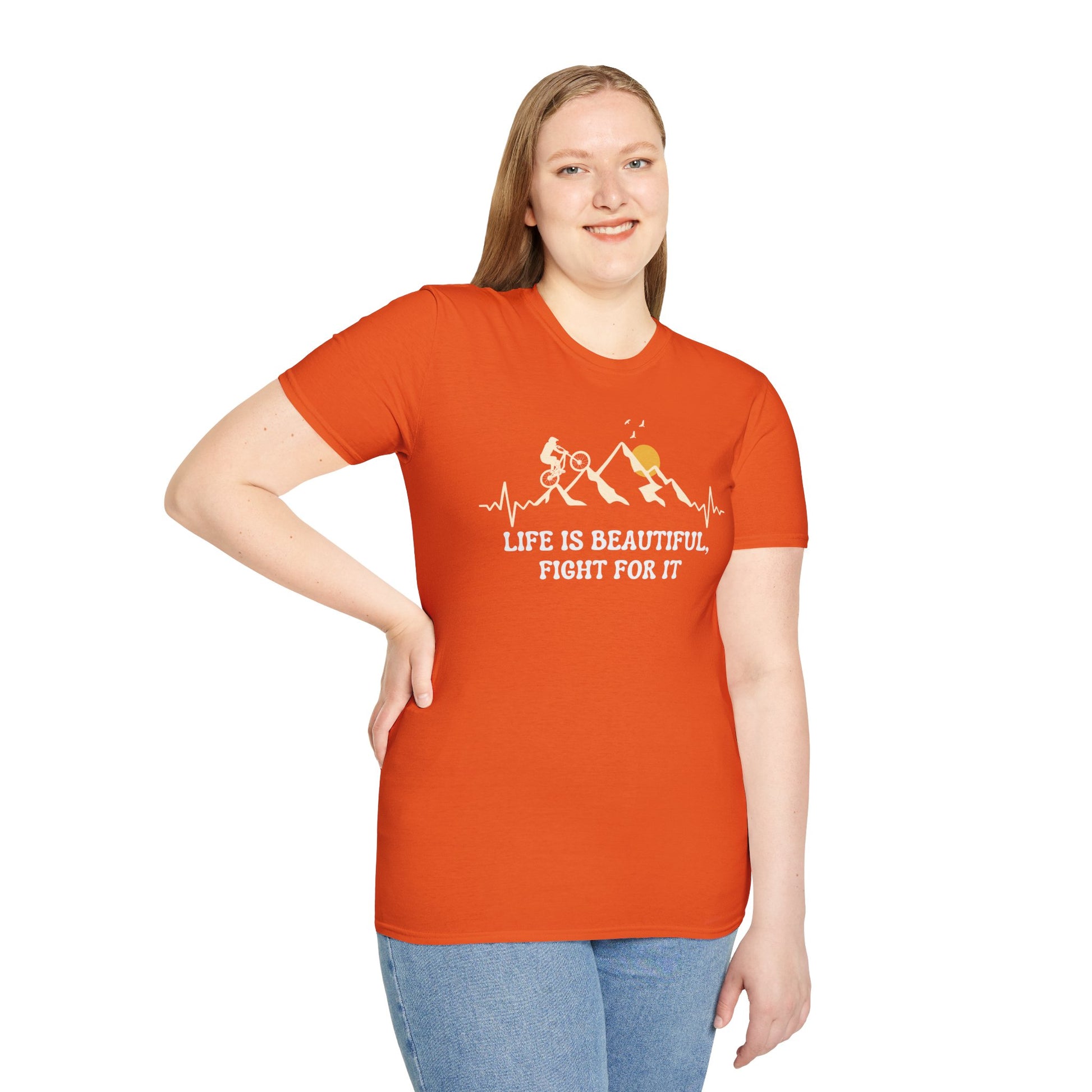 Life is Beautiful, Fight For It, motivational T-Shirt Lifestyle Mockup | Nutty Designs