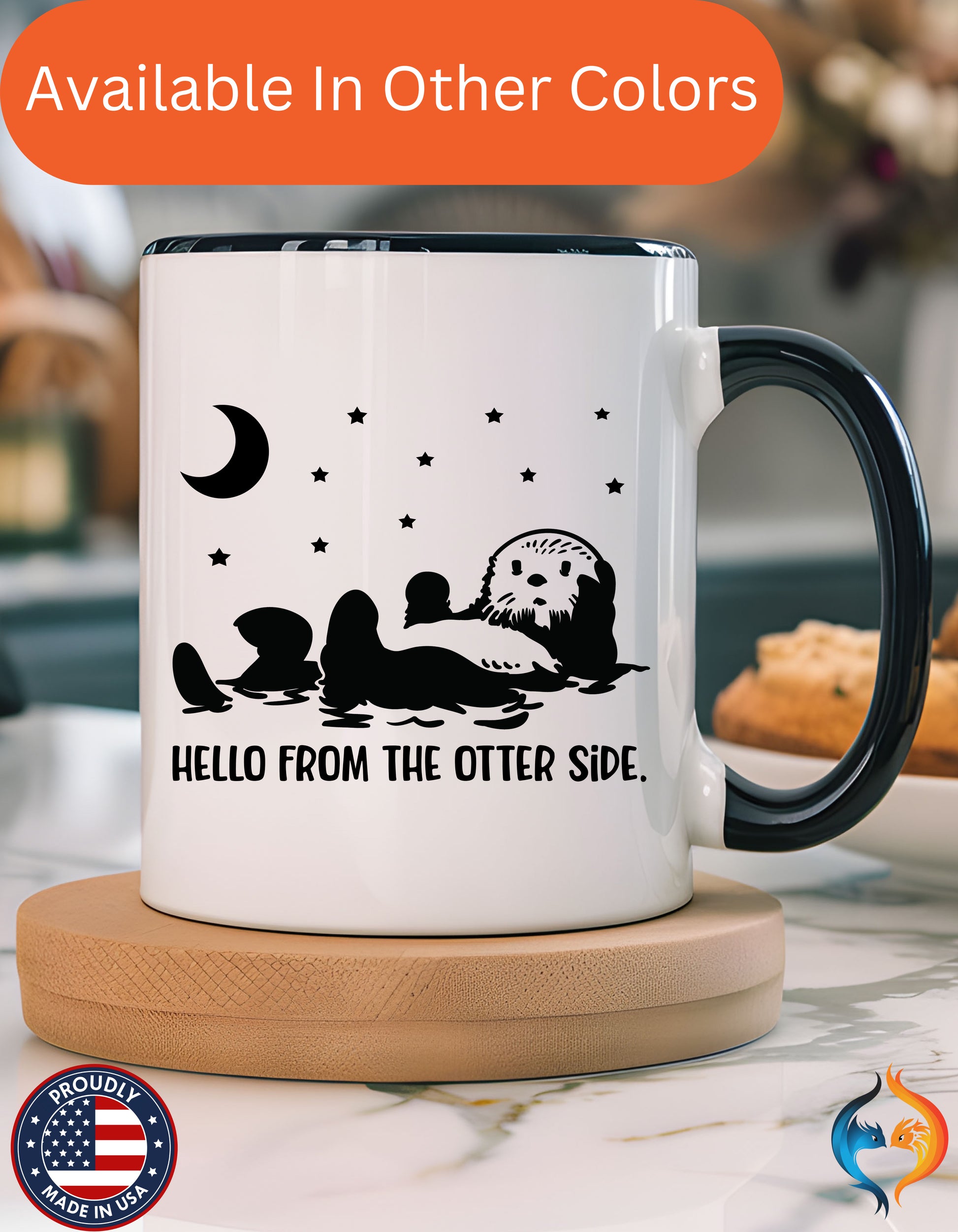 Hello From The Otter Side Mug Lifestyle Mockup | Nutty Designs