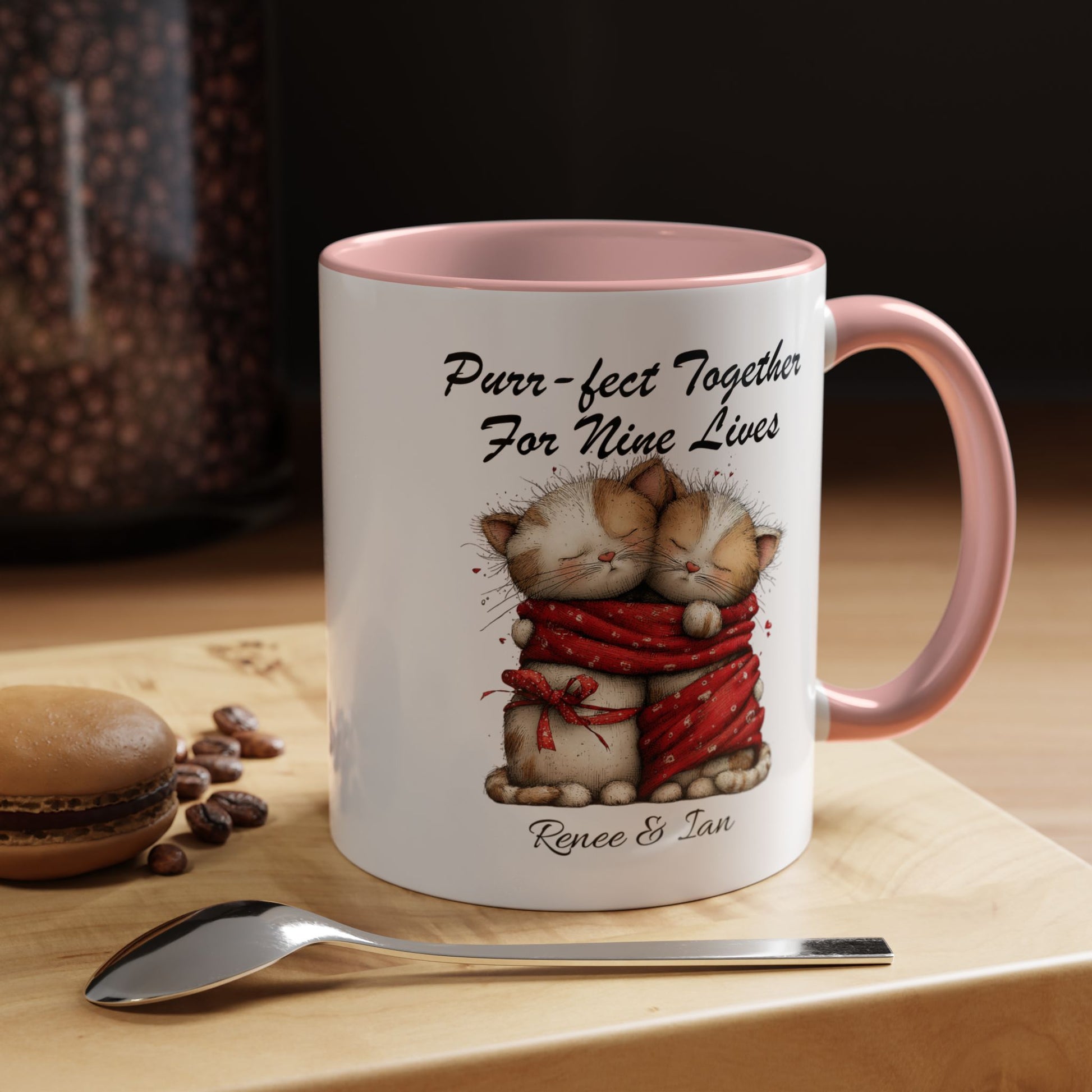 Purr fect Together For Nine Lives Mug Lifestyle Mockup | Nutty Designs