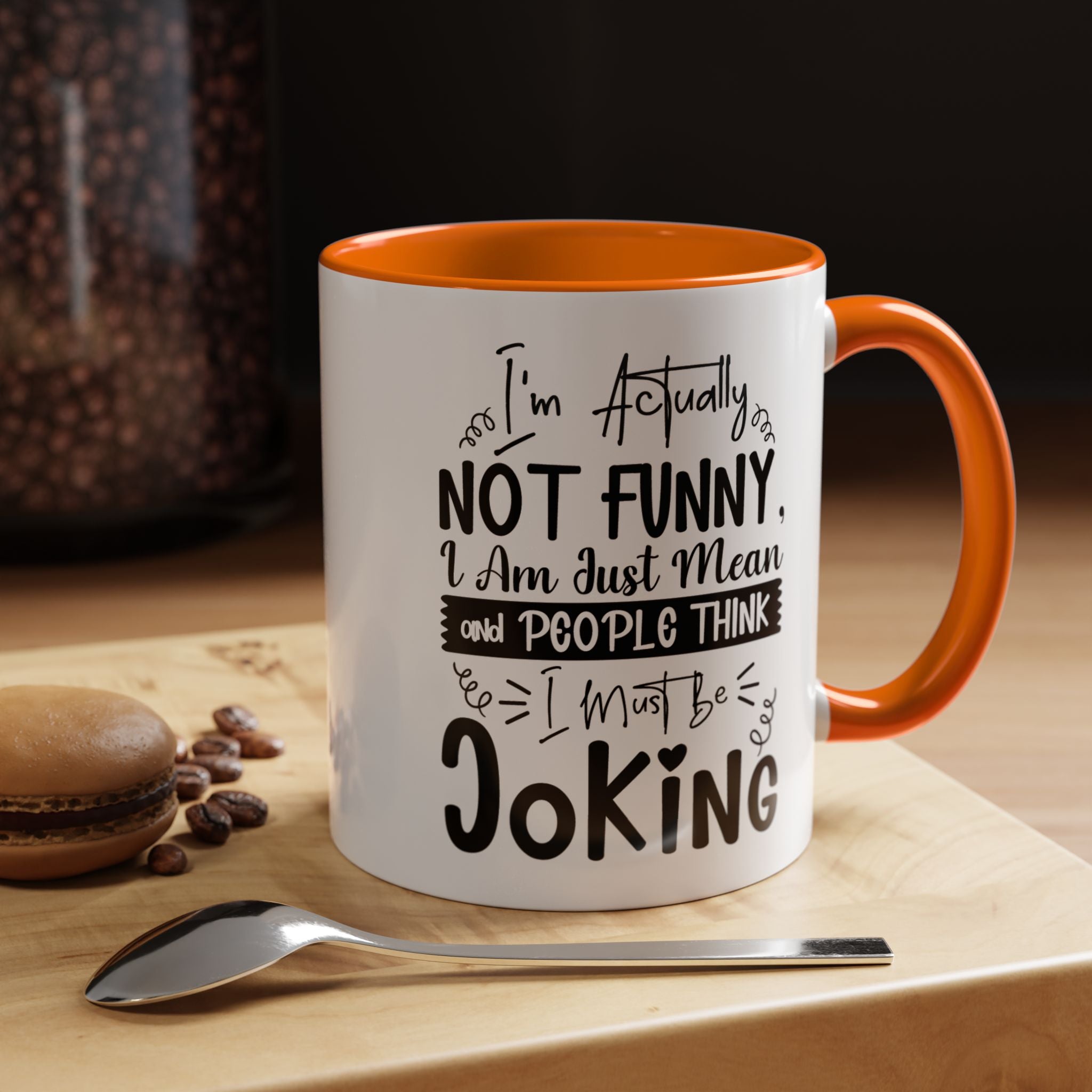Funny Coffee Mug, Personalized Mug, I'm actually not funny Accent Cup (11, 15oz), Gift Under 20, White Elephant gift, Sarcastic Cup