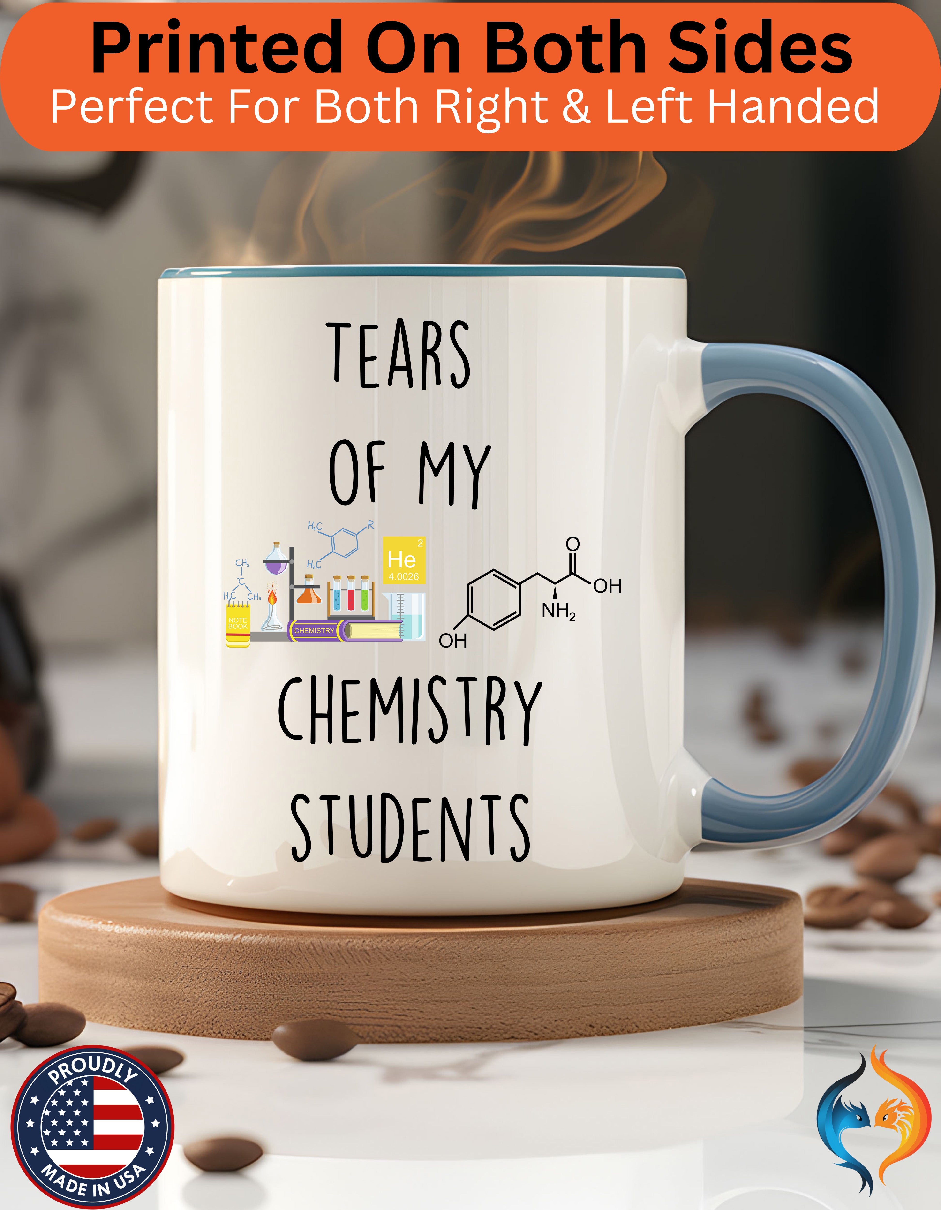 Funny Coffee Mug, Personalized Mug, Tears Of My Chemistry Students, Accent Cup (11, 15oz), Sarcastic Mug,  Tea Coffee Cup, gift under 20