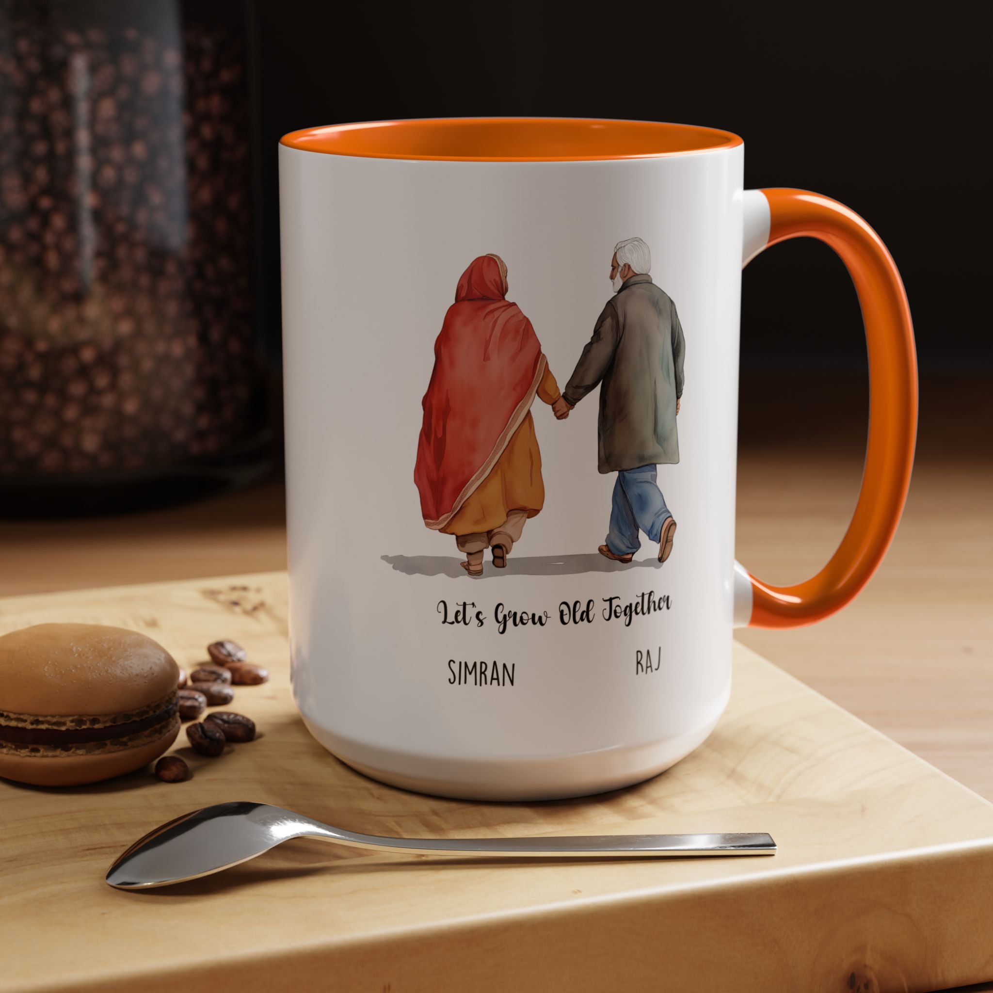 Funny Coffee Mug, Personalized Mug, Let's Grow Old Together Indian Couple Cup 11/15oz, Anniversary, Valentines, Wedding, Romantic Him her