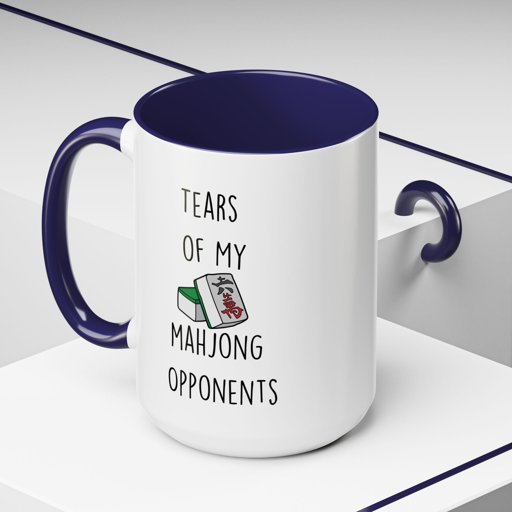 Funny Coffee Mug, Personalized Mug, Tears Of My Mahjong Opponents, Accent Cup (11, 15oz), Sarcastic Mug,  Tea Coffee Cup, Gift Under 20