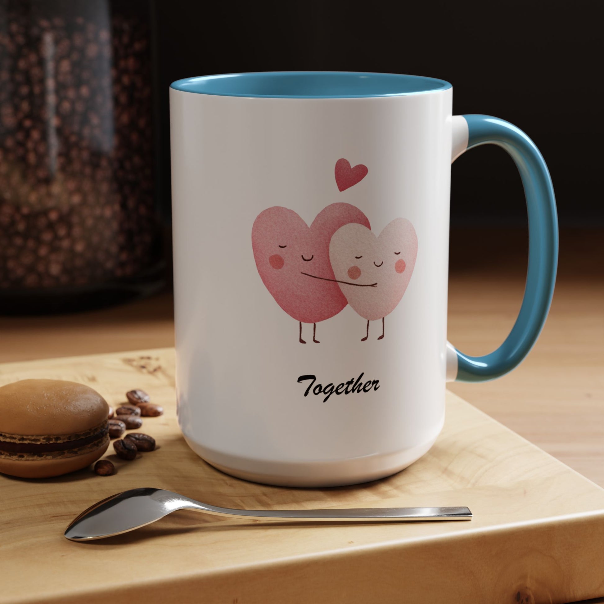 Two Hearts Better Together Mug Lifestyle Mockup | Nutty Designs