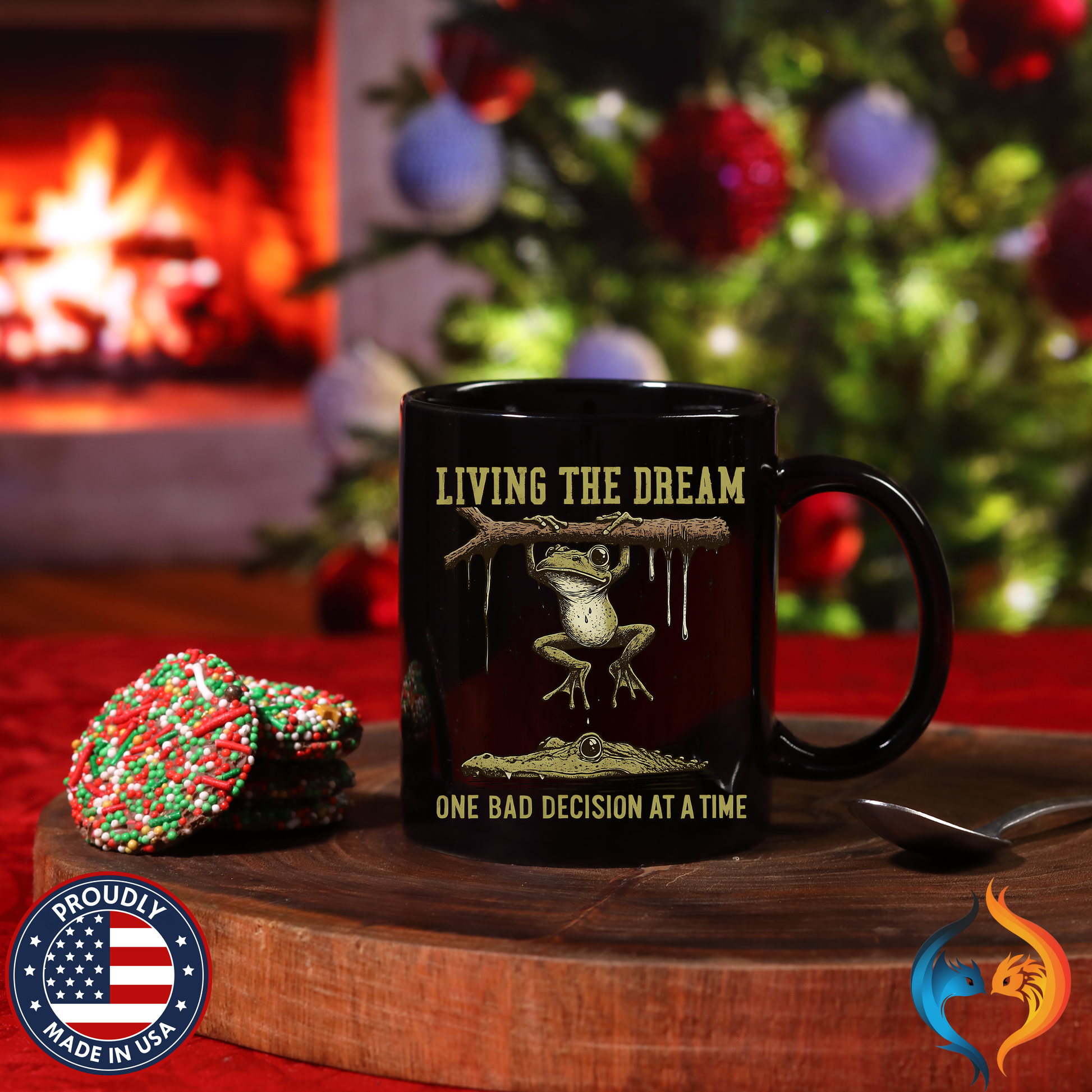 Living The Dream One Bad Decision Mug Lifestyle Mockup | Nutty Designs