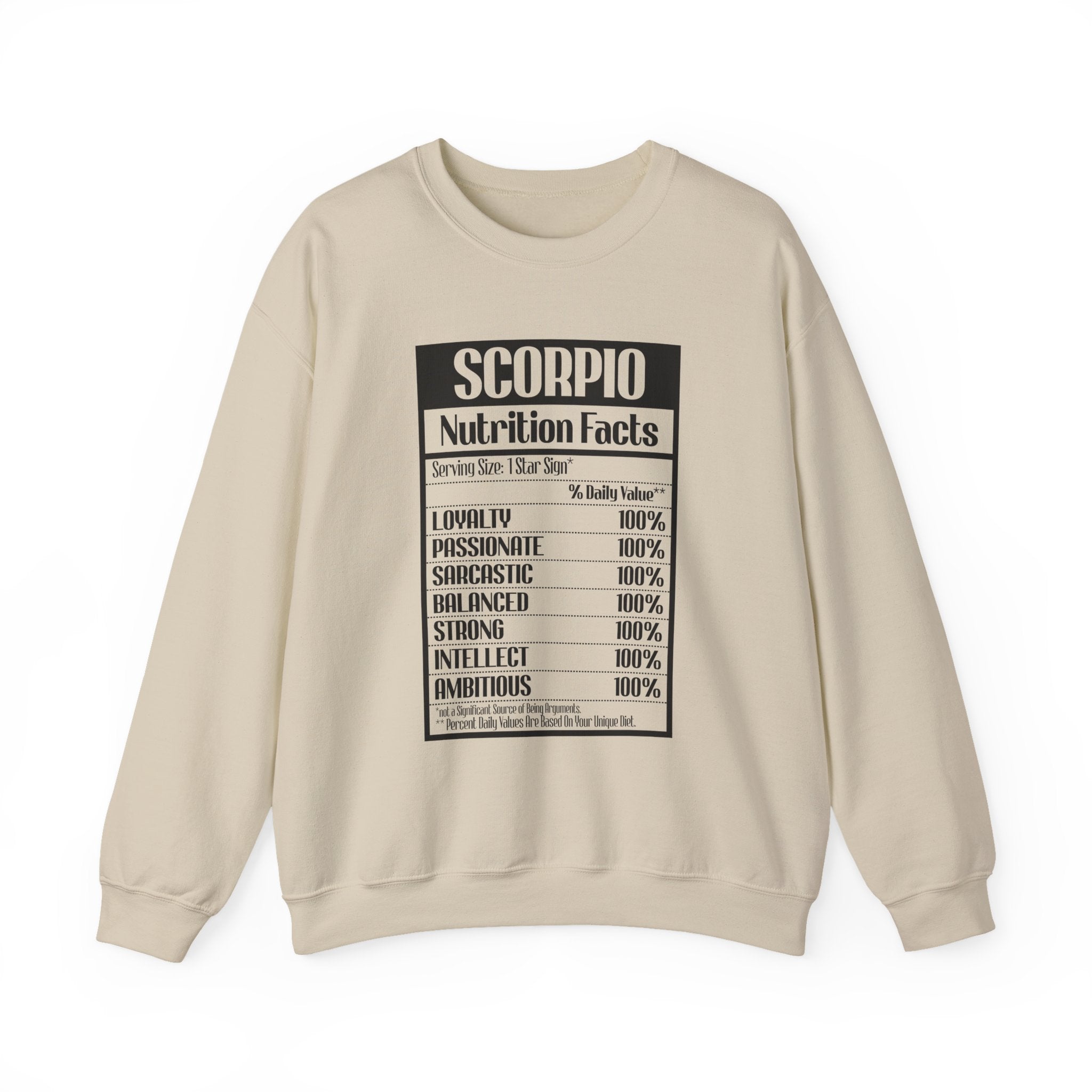 Scorpio nutrition facts sweatshirt