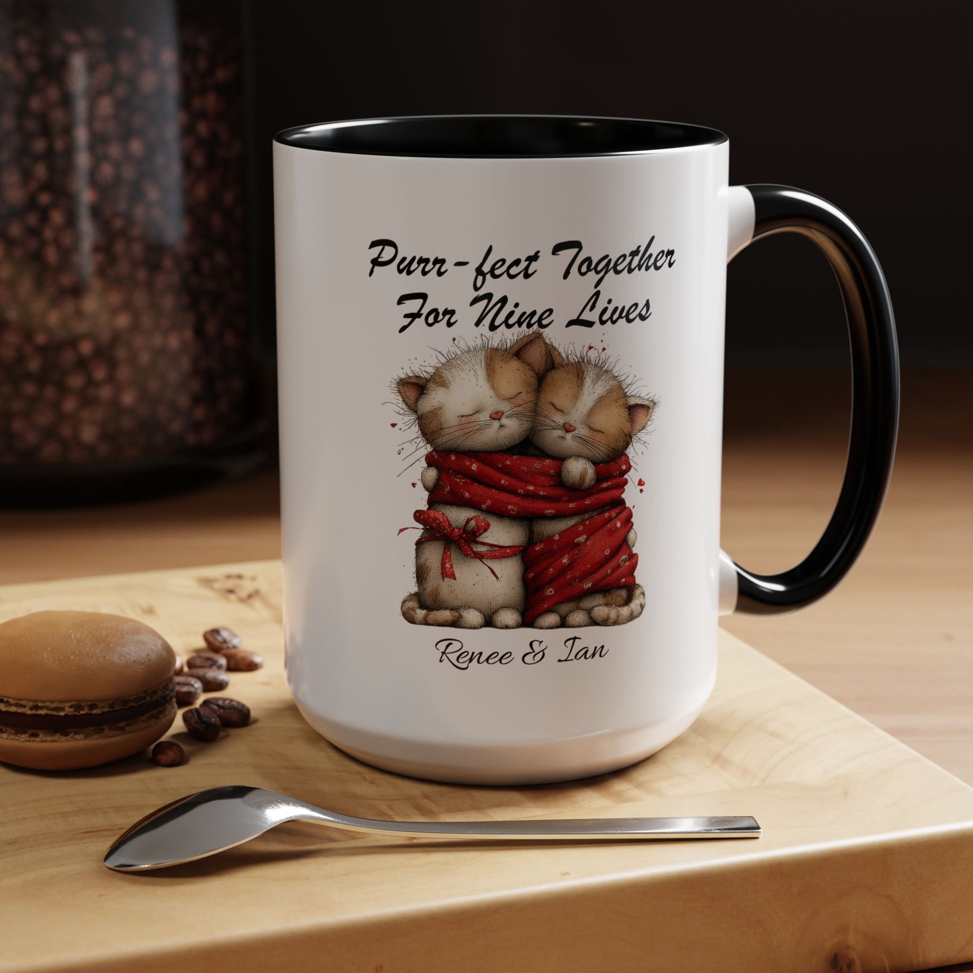Purr fect Together For Nine Lives Mug Lifestyle Mockup | Nutty Designs