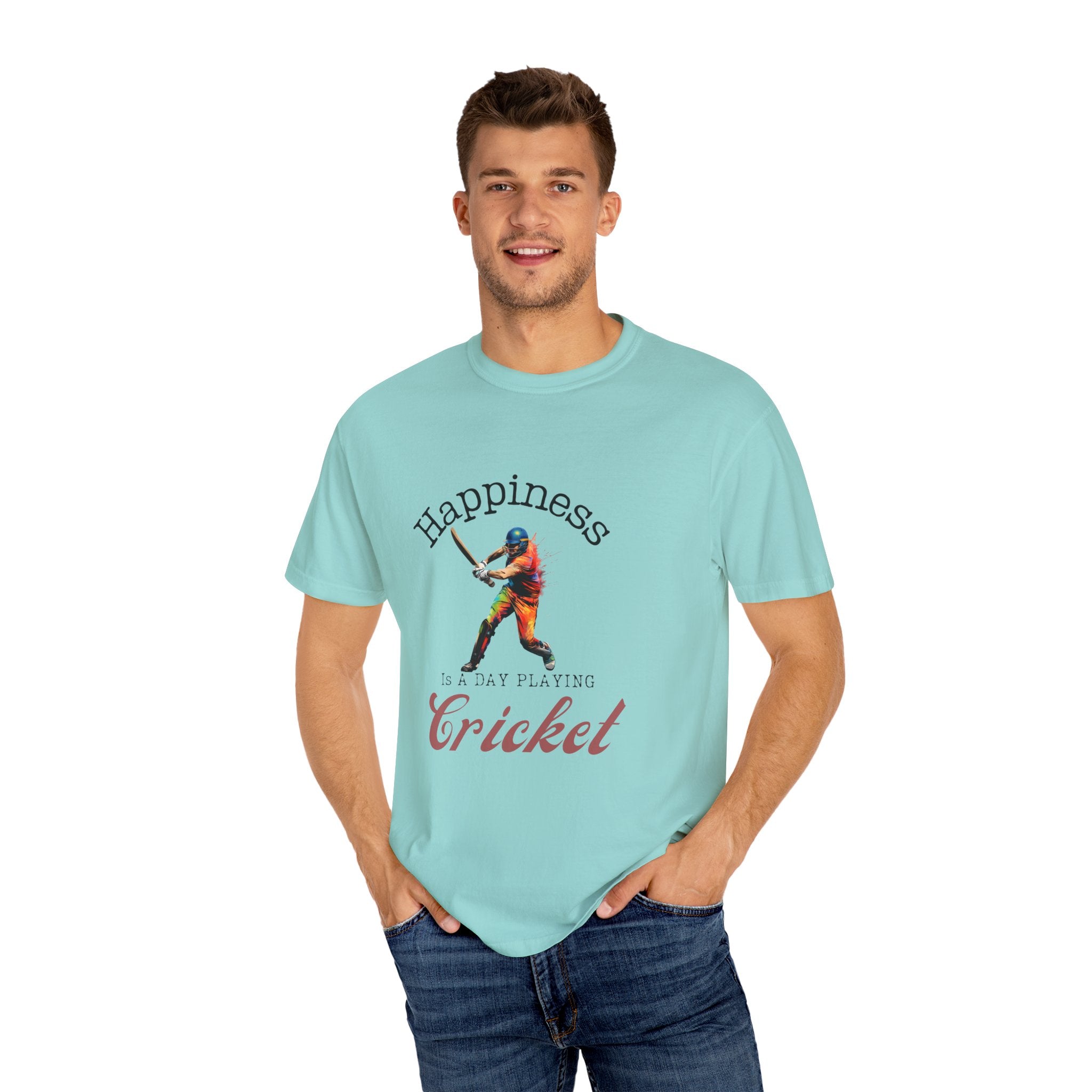 Happiness Is A Day Playing Cricket, unique desi style cricket lover gift tshirt, IPL/T20 world cup tees Unisex T-shirt