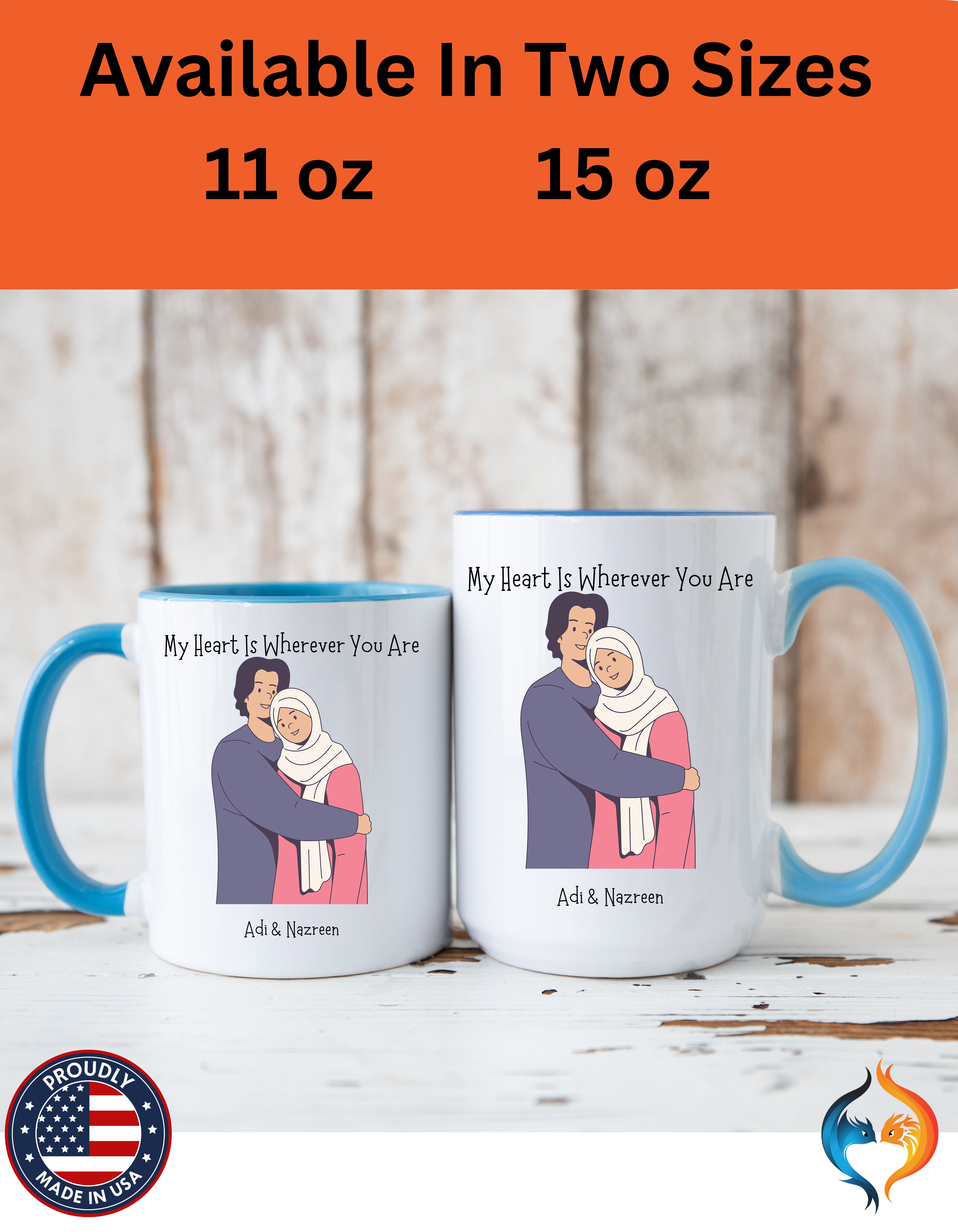 My Heart Is Wherever You Are Romantic Mug Product Photo | Nutty Designs