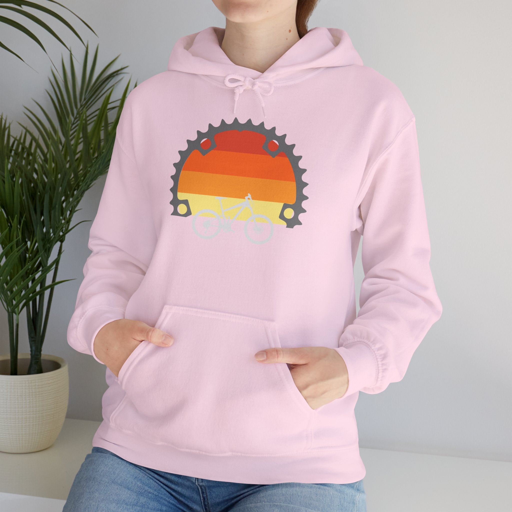 Retro Sunset Bicycle Gear Hoodie