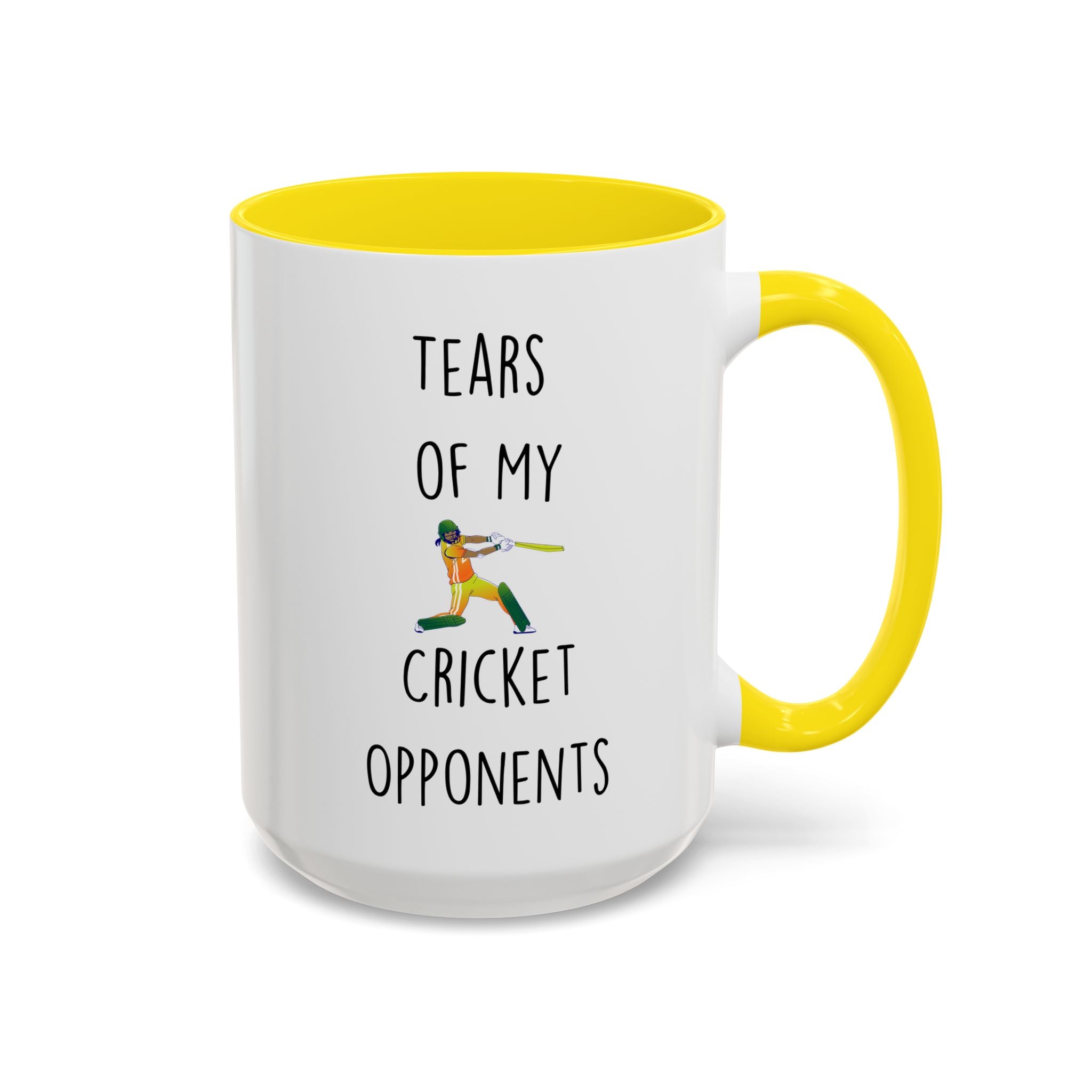 Funny Coffee Mug, Personalized Mug, Tears Of My Cricket Opponents, Accent Cup (11, 15oz), Sarcastic Mug,  Tea Coffee Cup, Gift Under 20