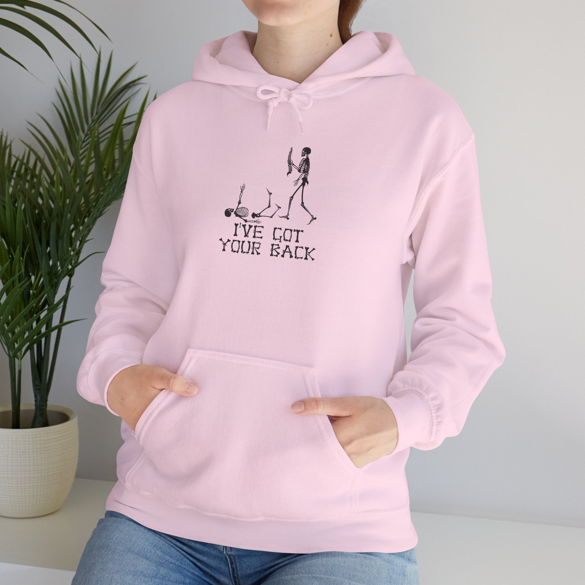 Hoodie "I've Got Your Back" Vintage Skeleton Helping Design