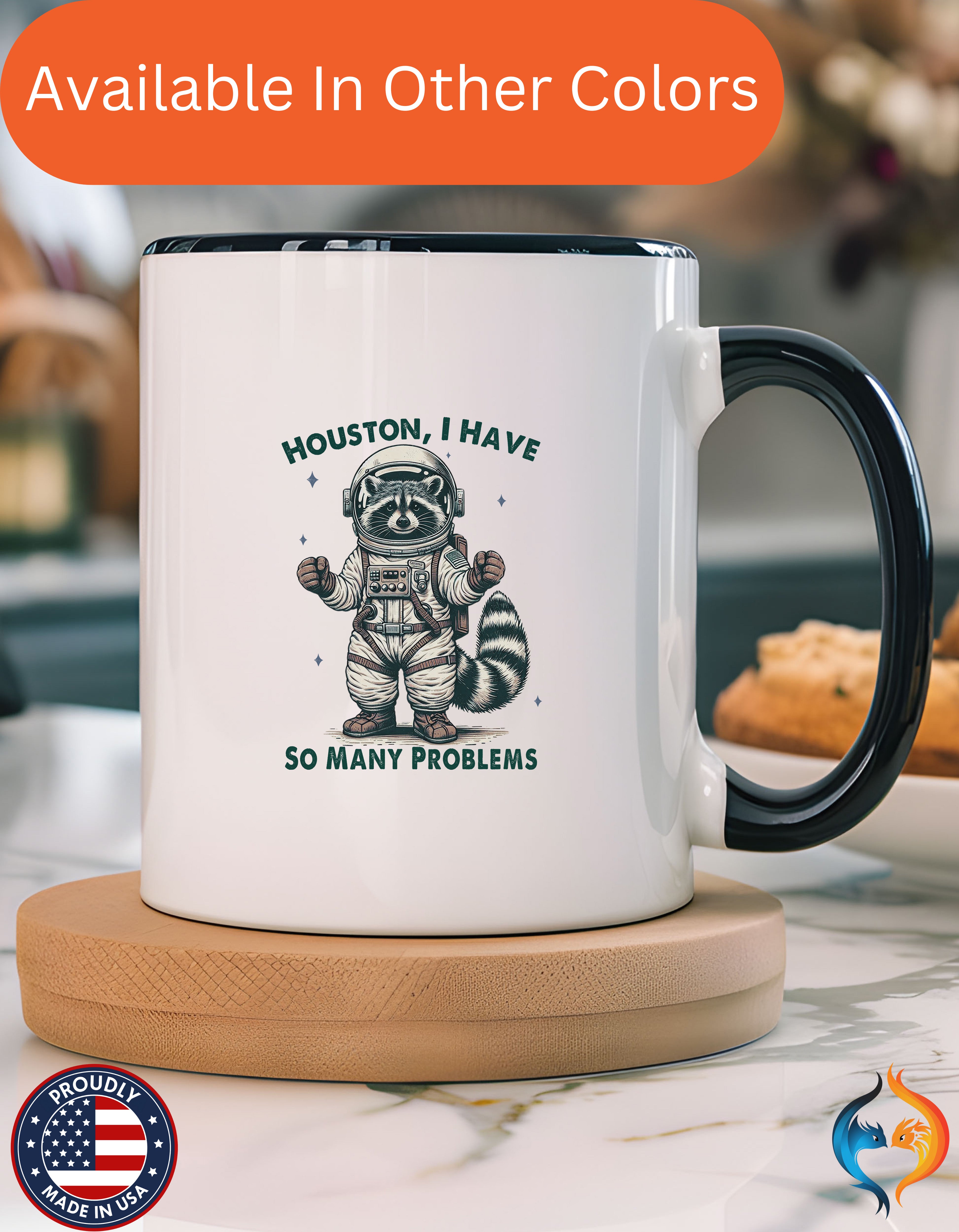 raccoon , Houston I Have So Many Problems Mug Lifestyle Mockup | Nutty Designs