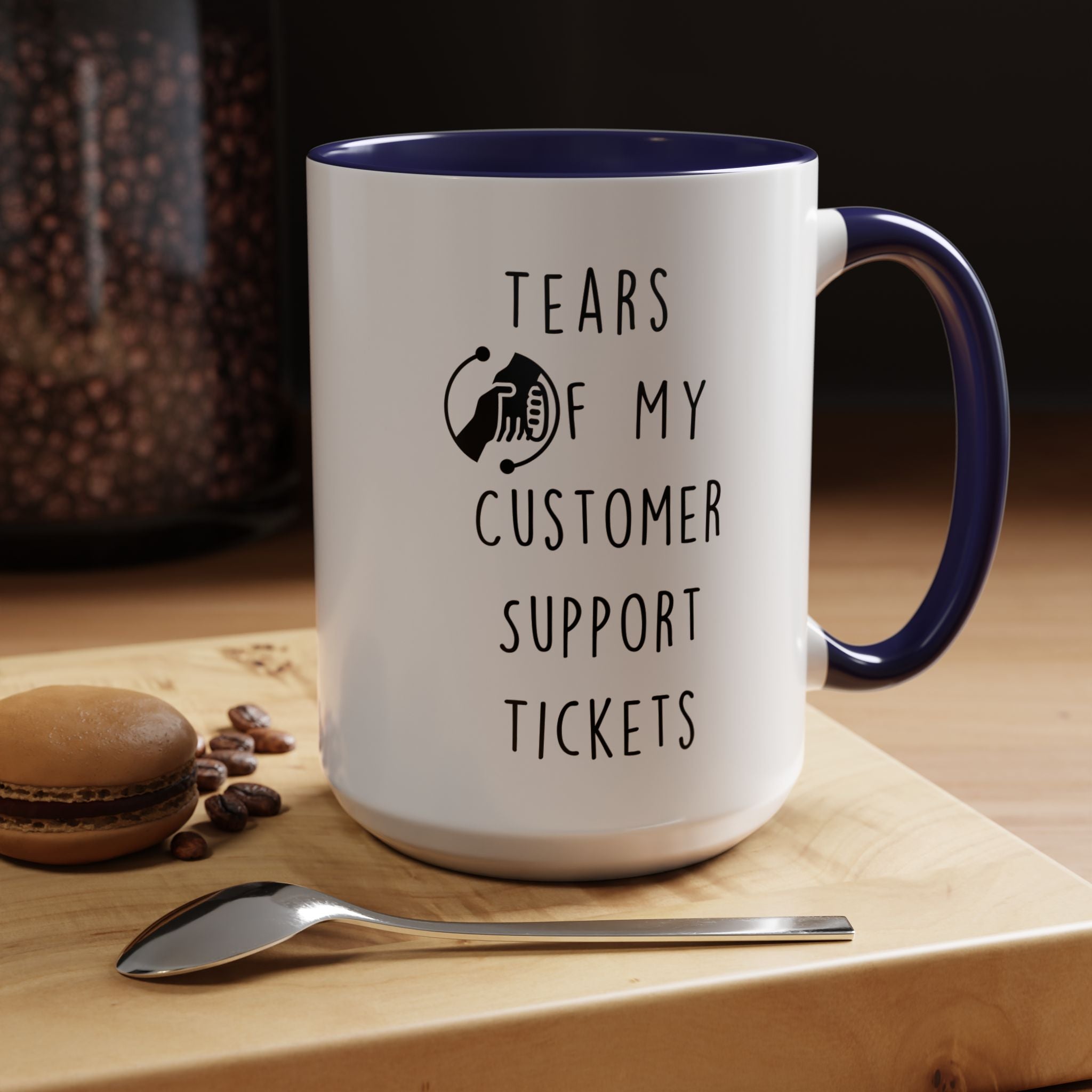 Funny Coffee Mug, Personalized Mug, Tears Of My Customer Support Tickets, Accent Cup (11, 15oz), Sarcastic Mug,  Tea Cup, Gift Under 20