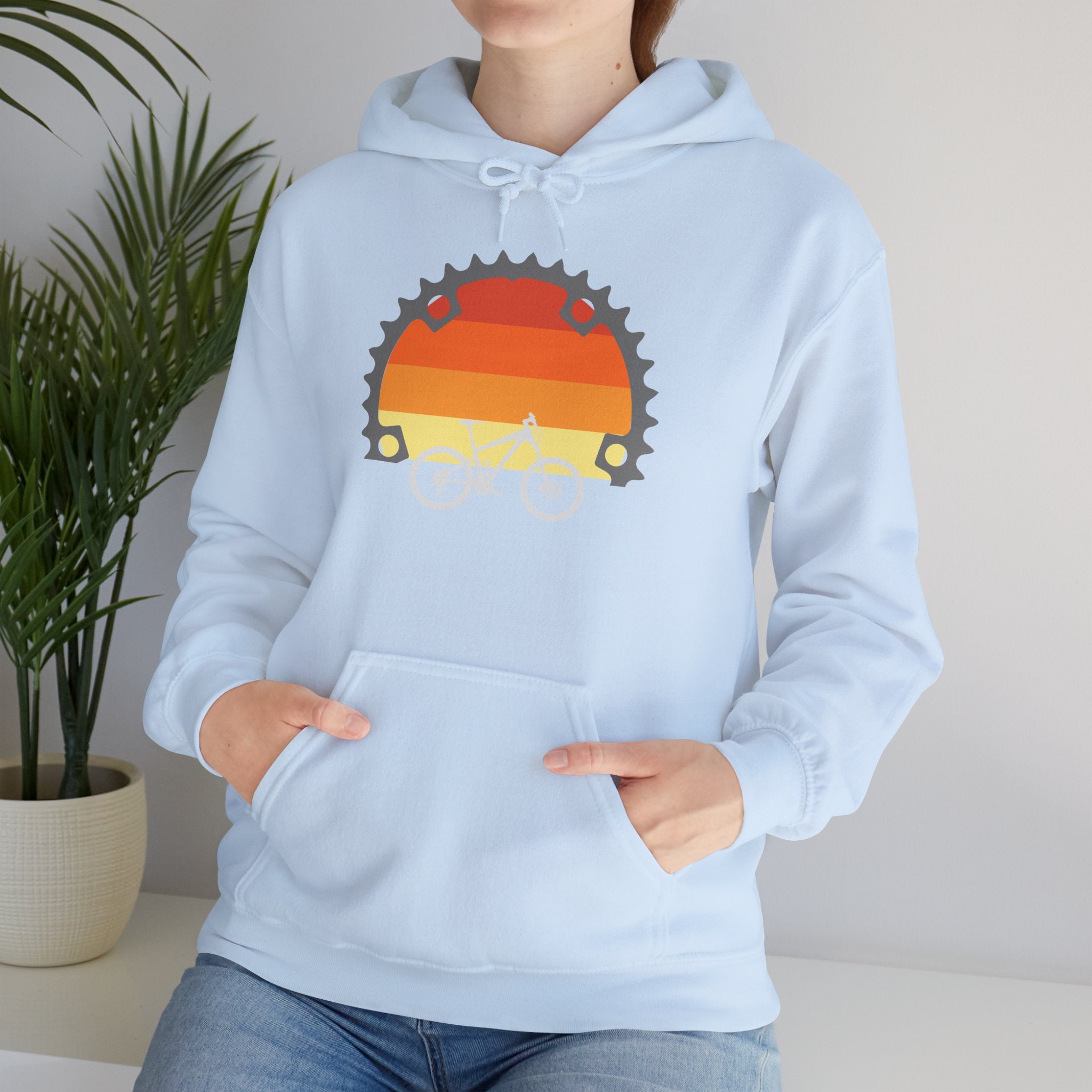 Retro Sunset Bicycle Gear Hoodie