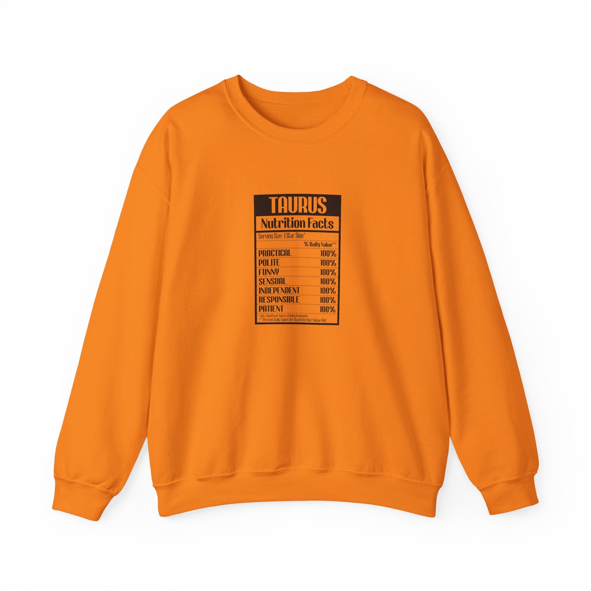 Taurus nutrition facts cute sweatshirt