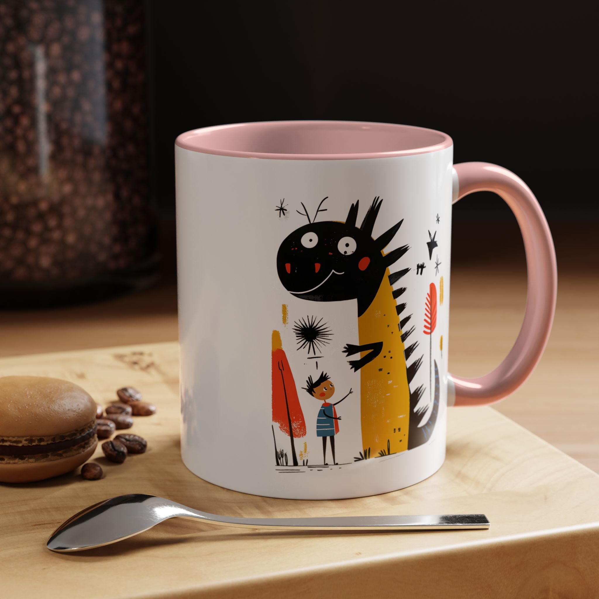 Funny Coffee Mug, Personalized Mug, My Dragon and I Accent Cup (11, 15oz), Gift Under 20, White Elephant gift