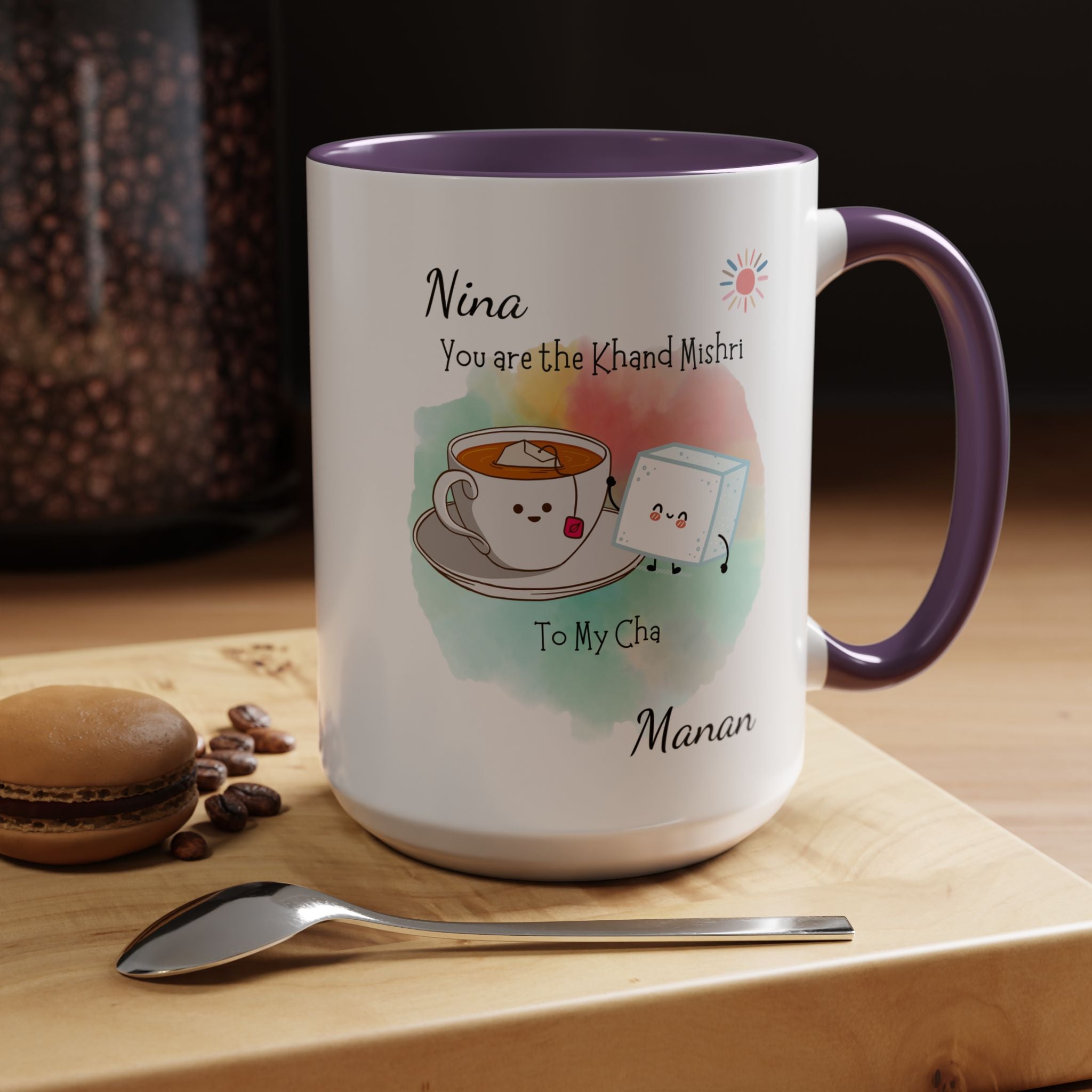 Funny Coffee Mug, Personalized Mug, You Are Khand Mishri To My Chai Cup 11/15oz, Anniversary, Wedding, Valentines, Romantic Gift Him her