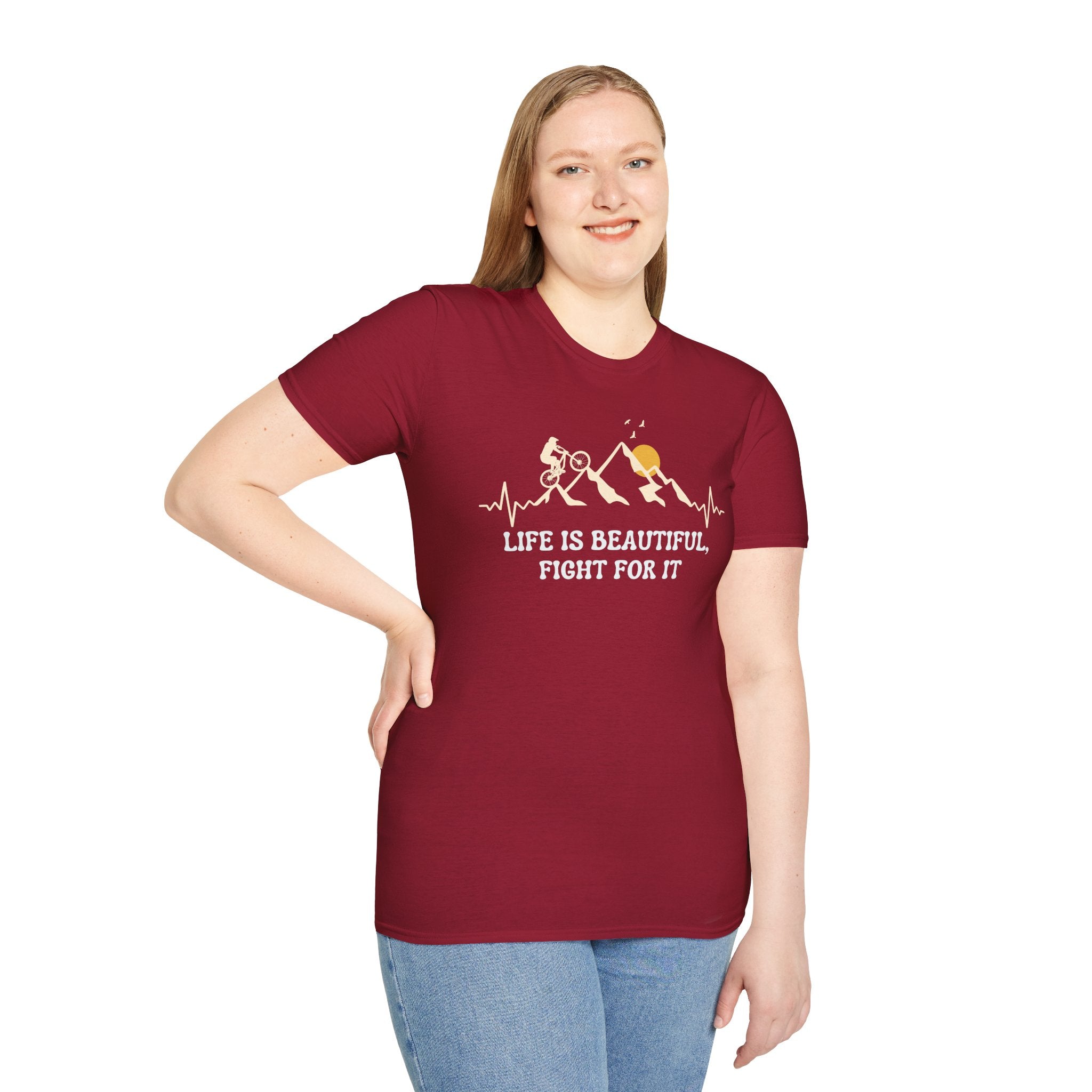 Life is Beautiful, Fight For It, motivational T-Shirt Product Photo | Nutty Designs