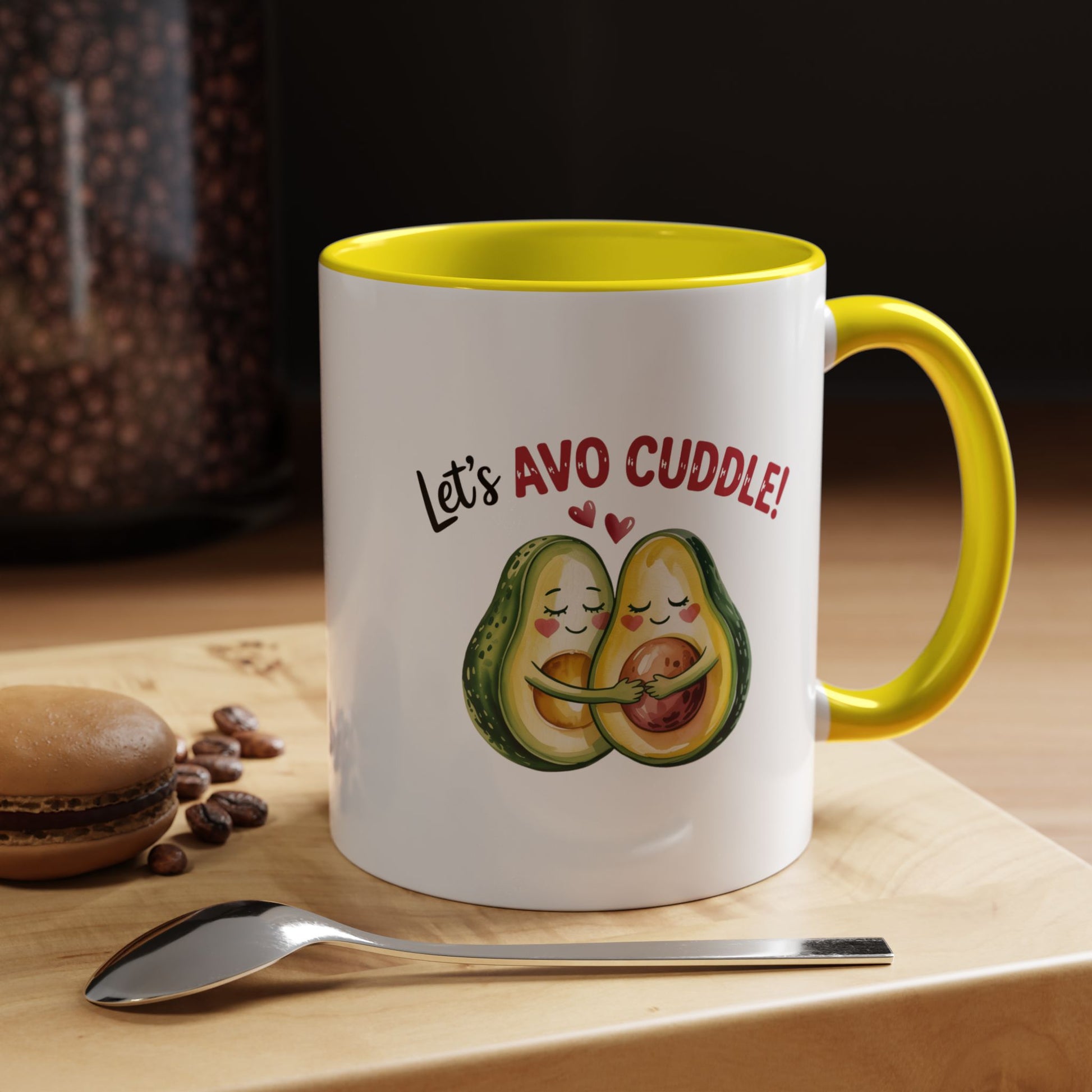 Let's Avo Cuddle Avocado Mug Lifestyle Mockup | Nutty Designs