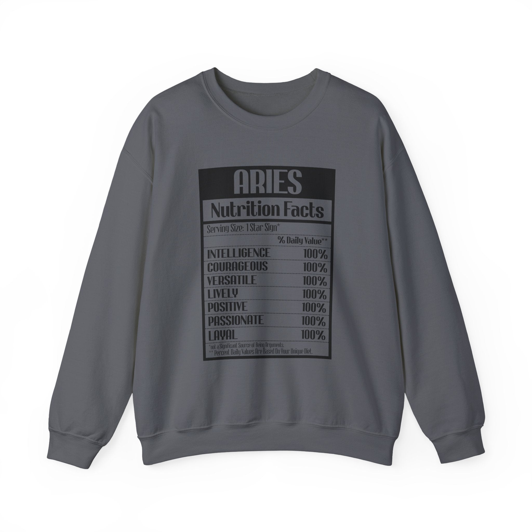 Aries nutrition facts cute sweatshirt