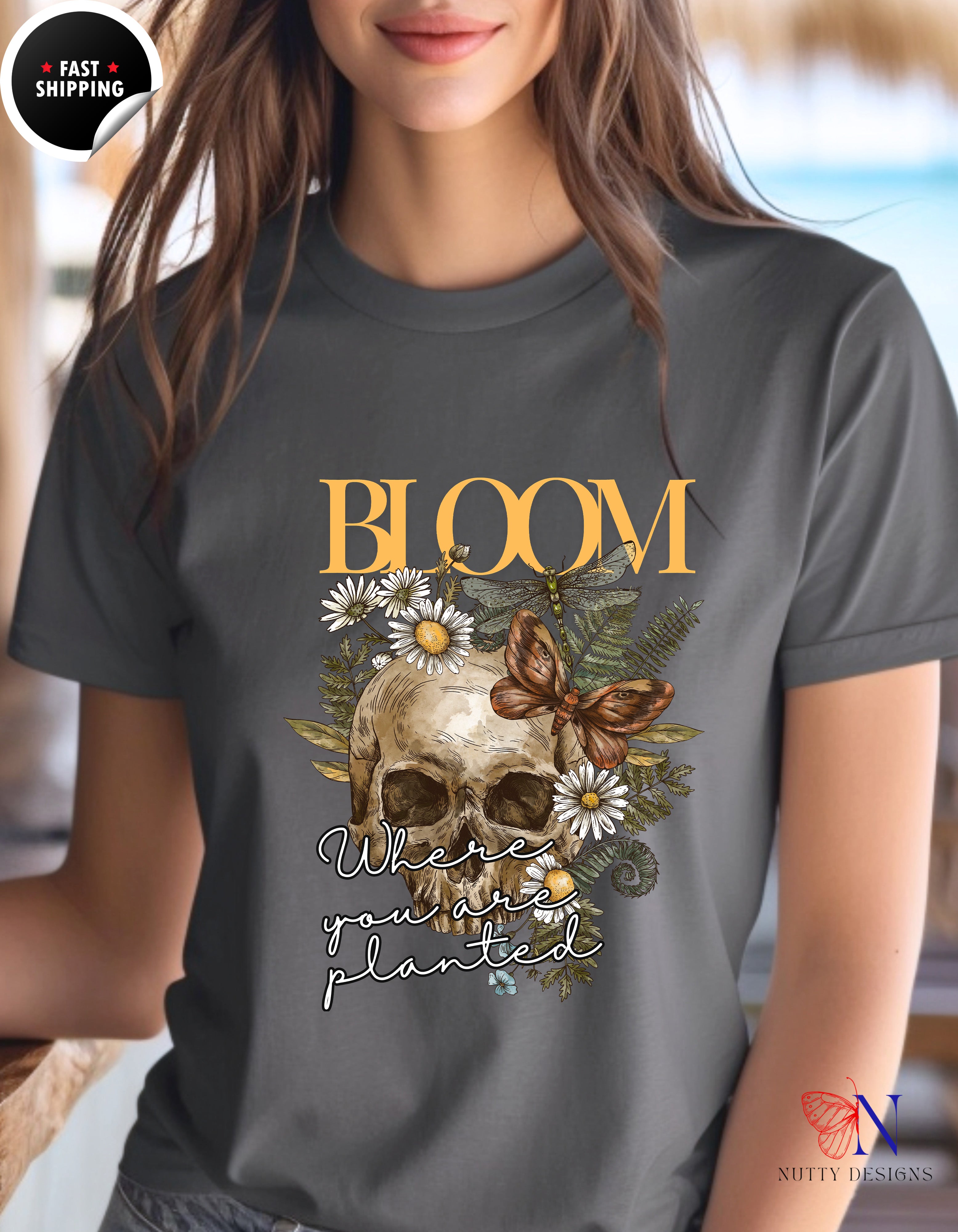 Bloom Where You Are Planted T-Shirt Lifestyle Mockup | Nutty Designs