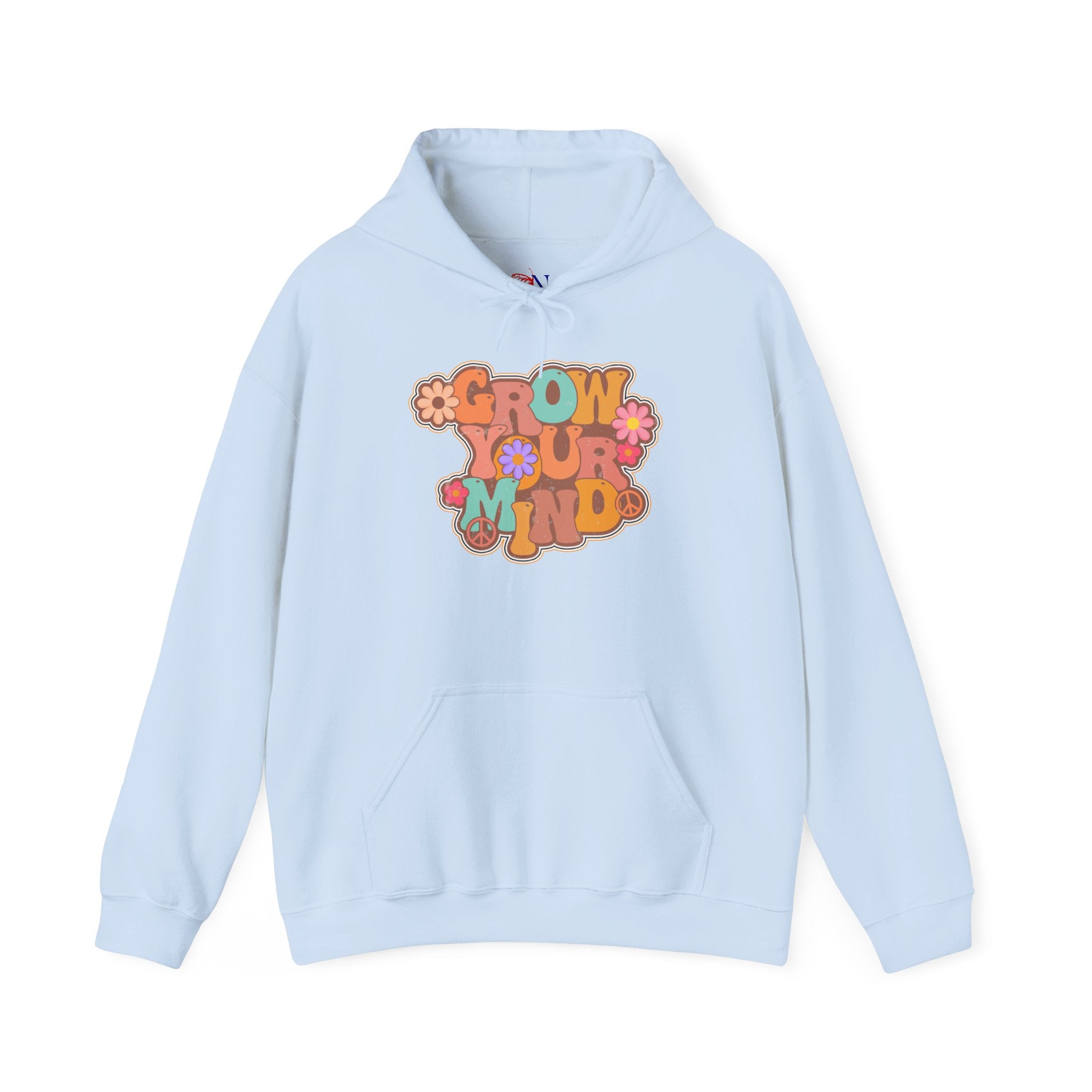 Grow Your Mind Hoodie — Retro Floral Positivity Sweatshirt