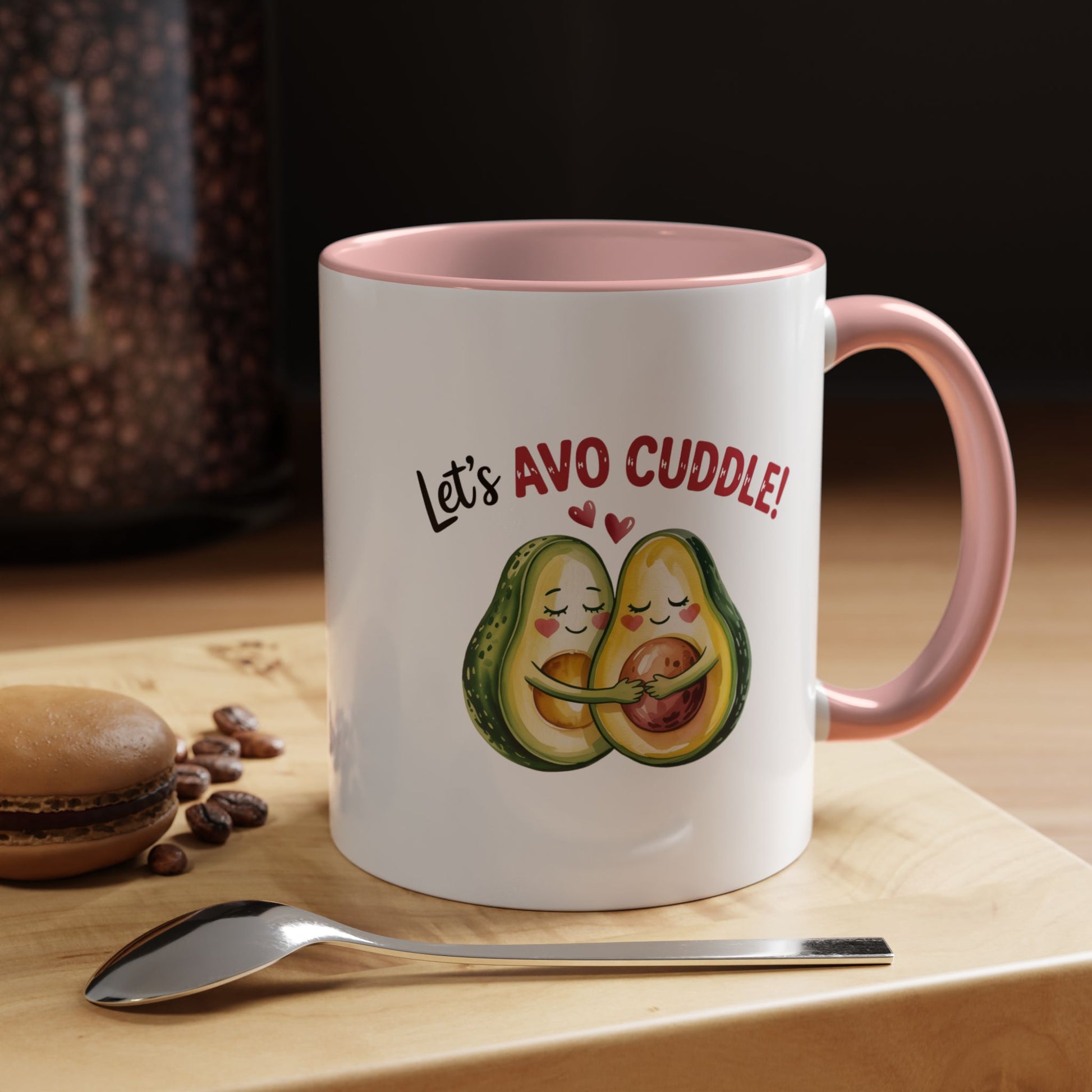 Let's Avo Cuddle Avocado Mug Lifestyle Mockup | Nutty Designs