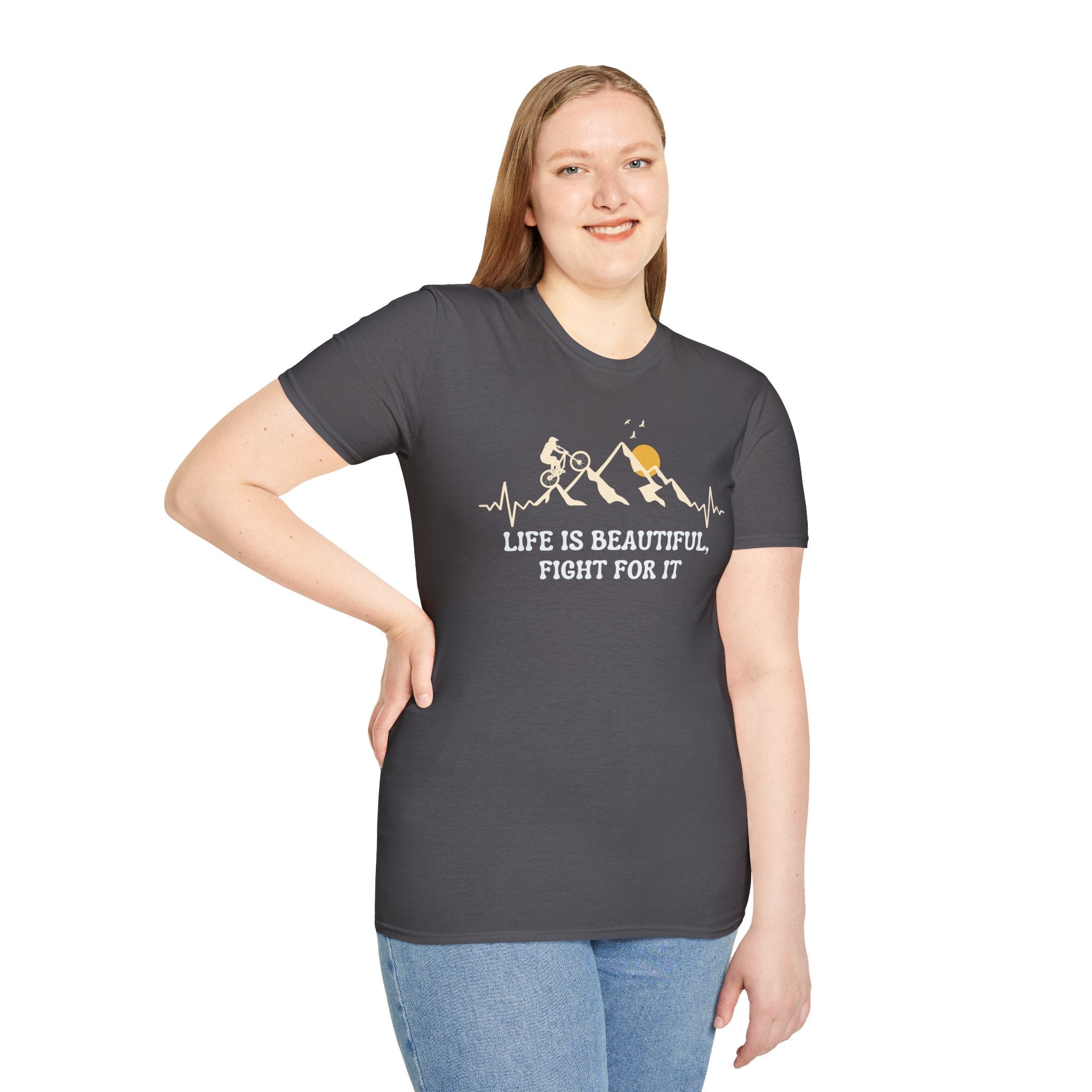 Life is Beautiful, Fight For It, motivational T-Shirt Product Photo | Nutty Designs