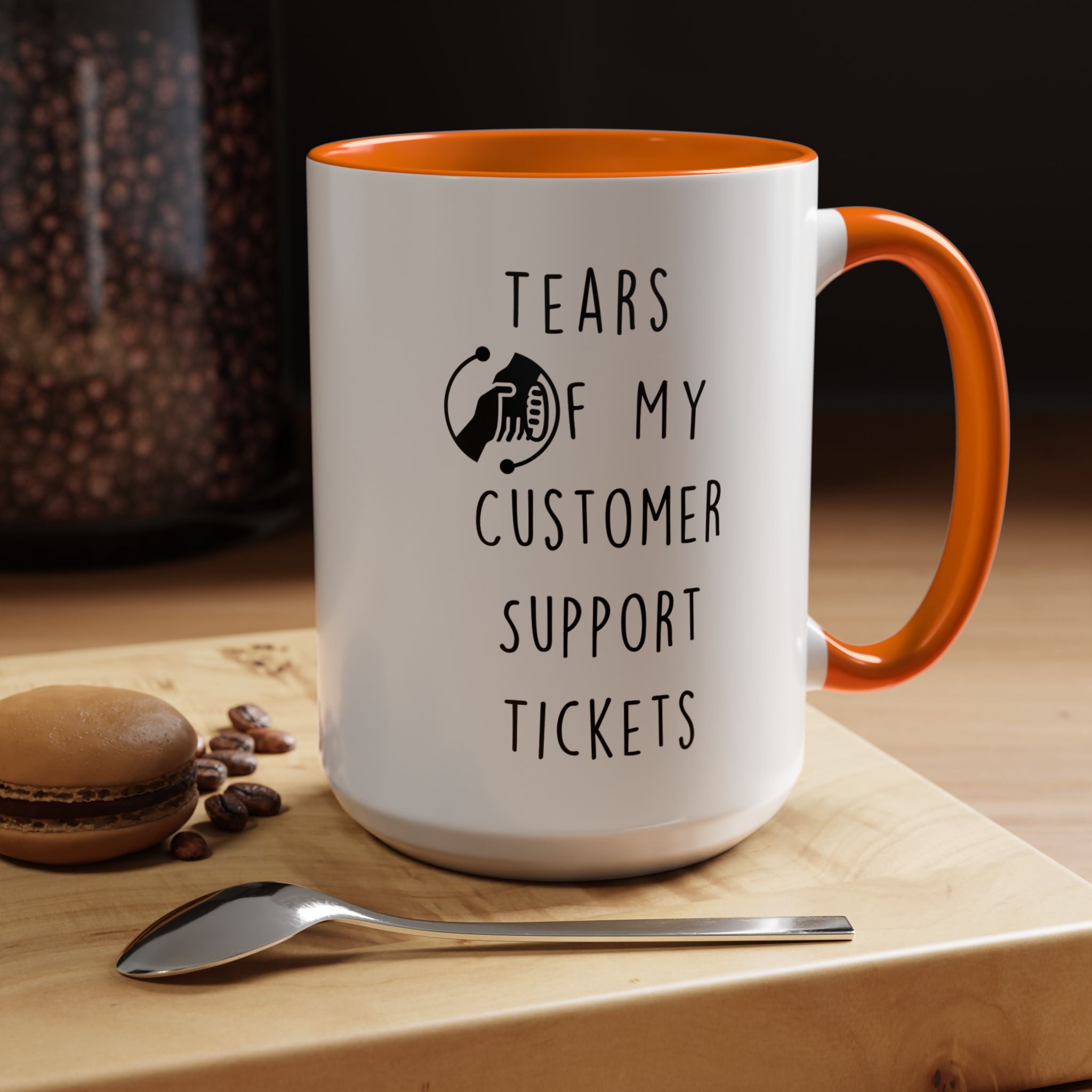 Funny Coffee Mug, Personalized Mug, Tears Of My Customer Support Tickets, Accent Cup (11, 15oz), Sarcastic Mug,  Tea Cup, Gift Under 20