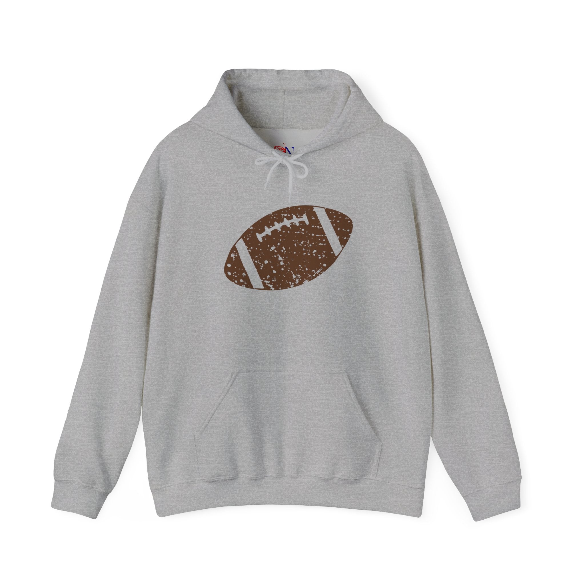 Vintage Football Hoodie – Distressed Brown Football Graphic