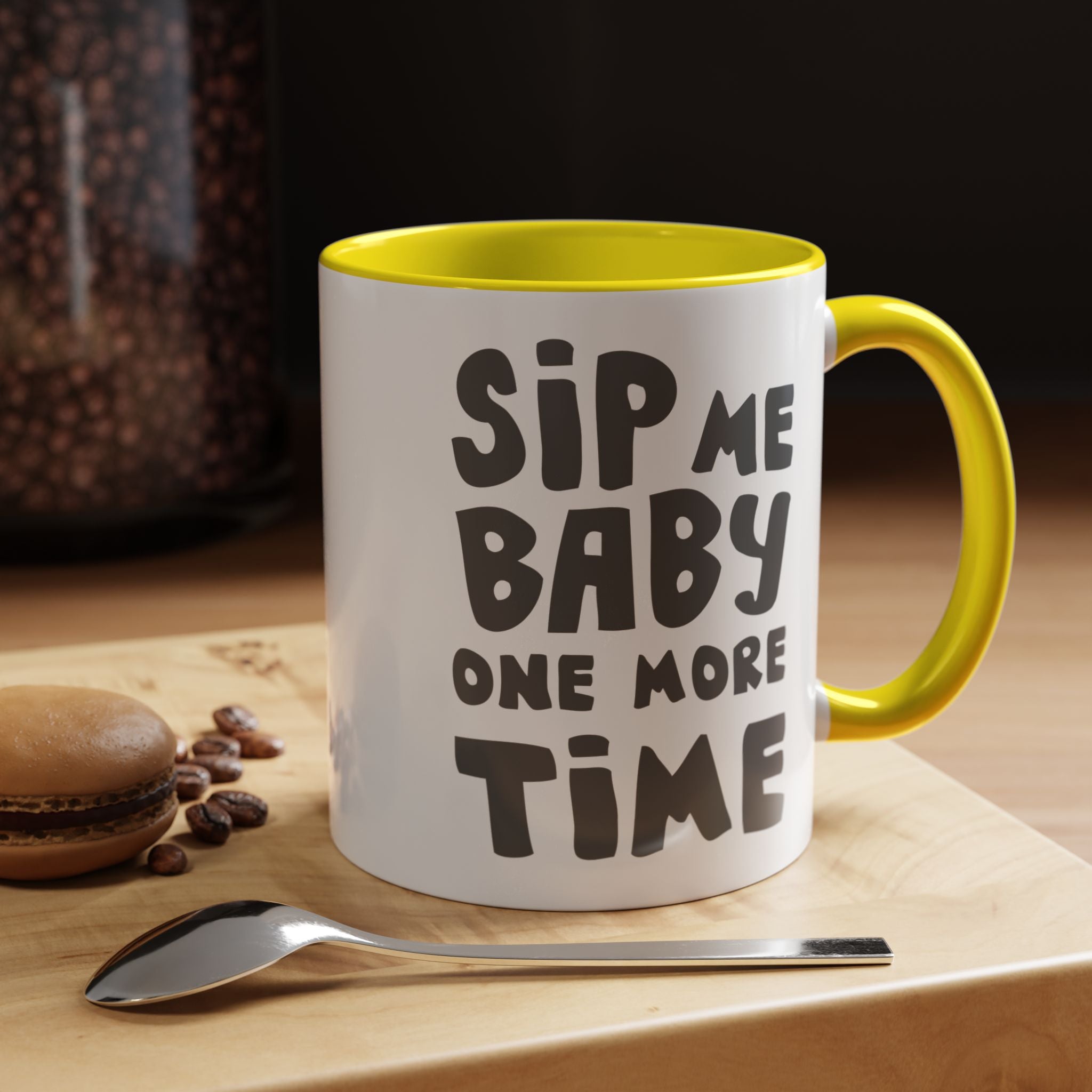 Funny Coffee Mug, Personalized Mug, Sip Me Baby One More Time Accent Cup (11, 15oz), Gift Under 20, White Elephant gift