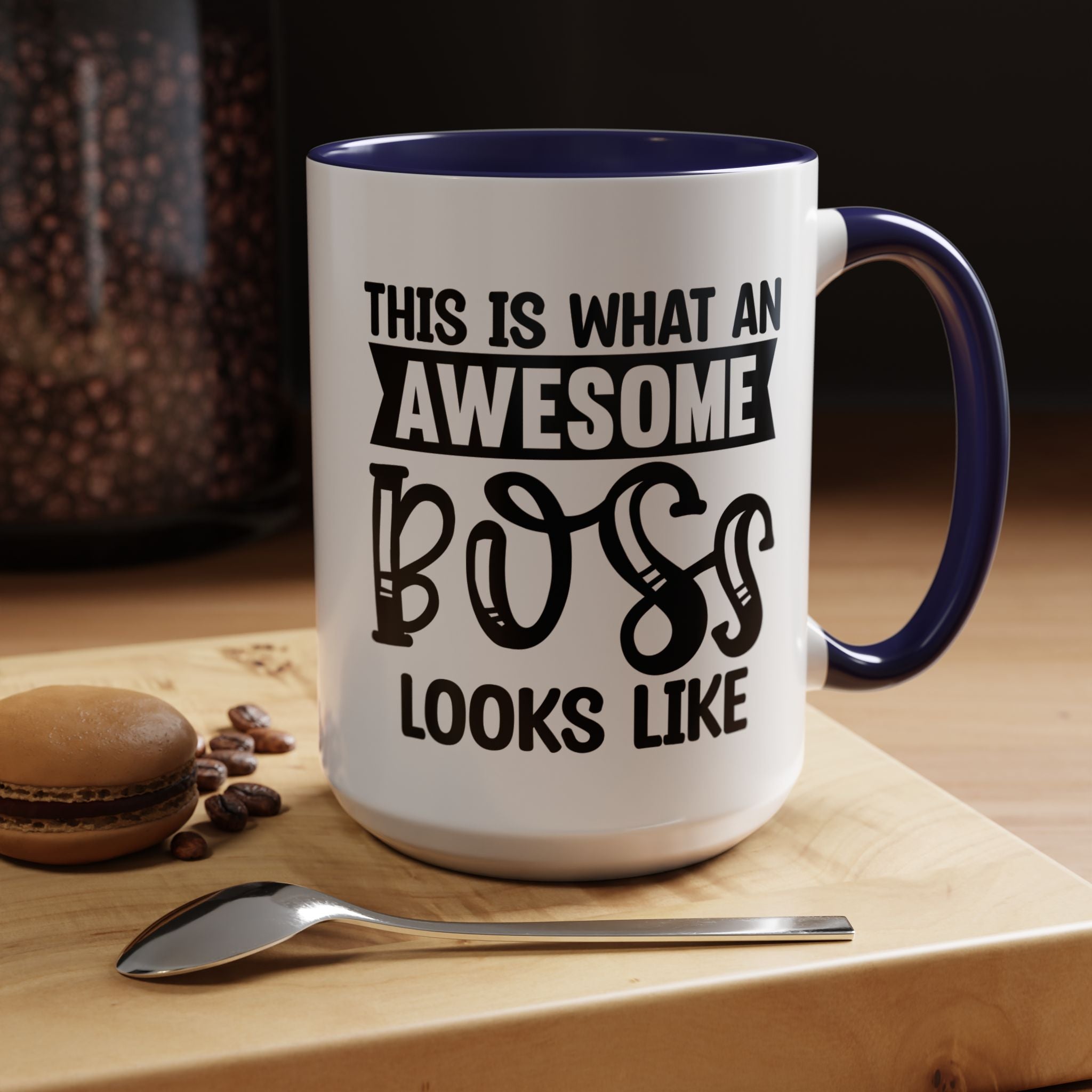 Funny Coffee Mug, Personalized Mug, This Is What An Awesome Boss Looks Like Accent Cup (11, 15oz), Gift Under 20, White Elephant