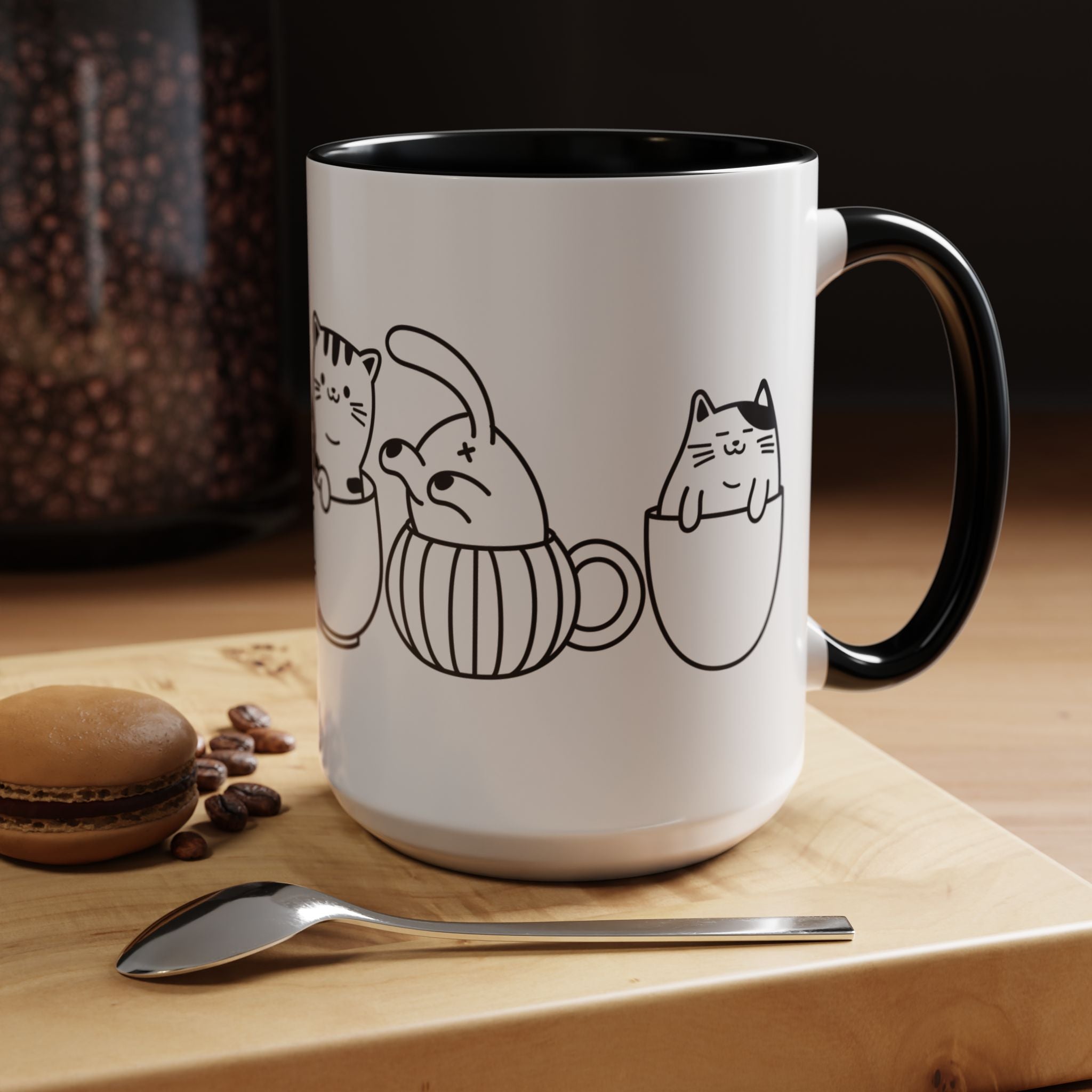 Funny Coffee Mug, Personalized Mug, Cup Full Of Cats Accent Coffee Cup (11, 15oz), Gift Under 20, White Elephant, Cat & pet lover gift