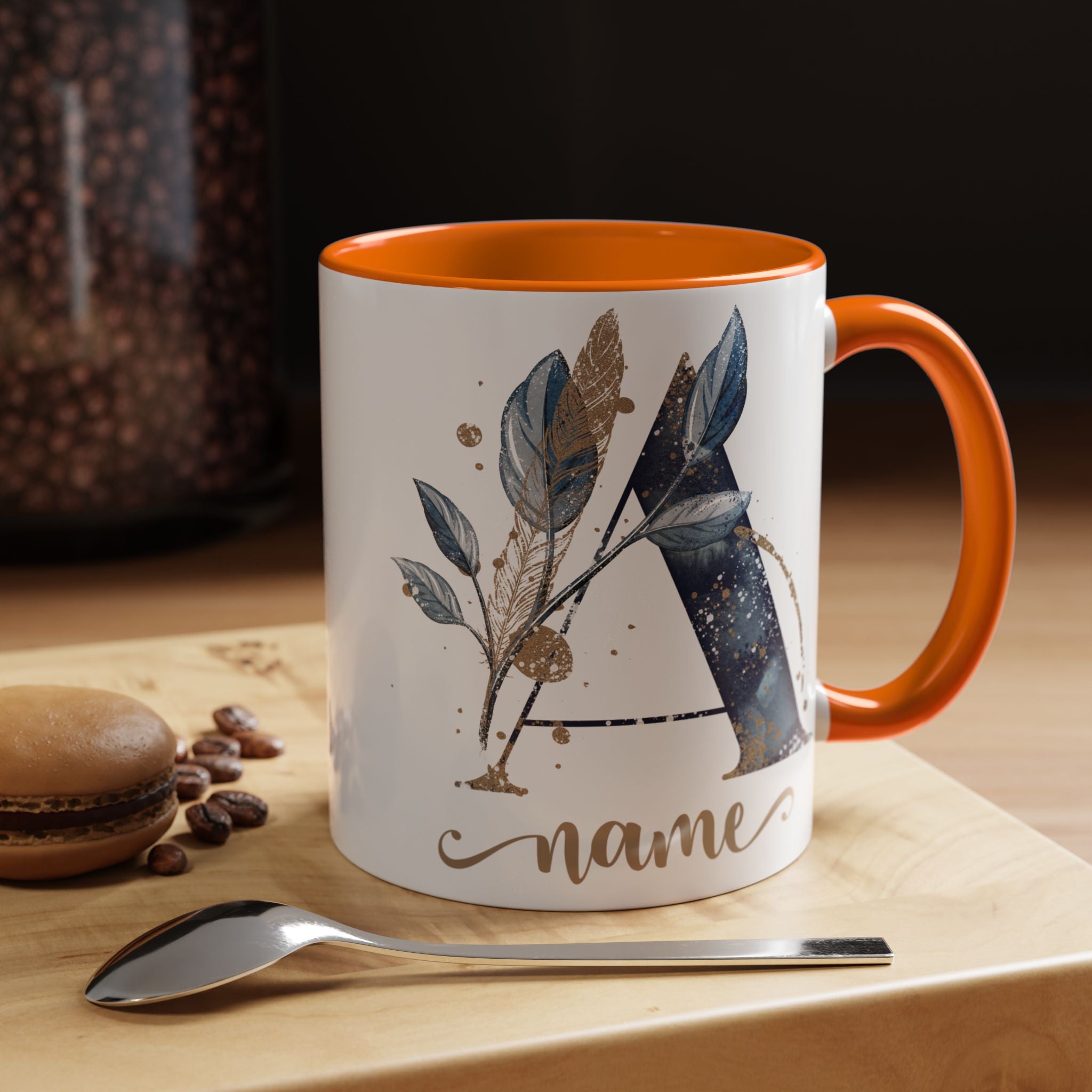 Personalized Floral Initial Coffee Mug for her, Custom Name Mug, Wedding Favor, Unique Home Décor Coffee Cup, Girlfriend Gift, Monogram Mug