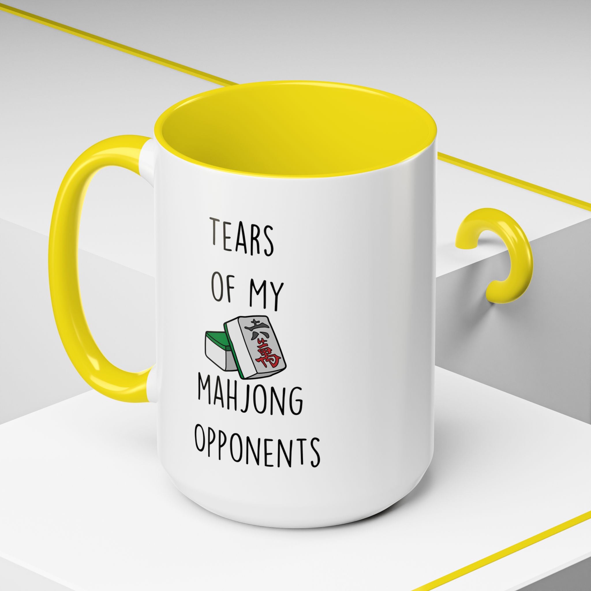 Funny Coffee Mug, Personalized Mug, Tears Of My Mahjong Opponents, Accent Cup (11, 15oz), Sarcastic Mug,  Tea Coffee Cup, Gift Under 20