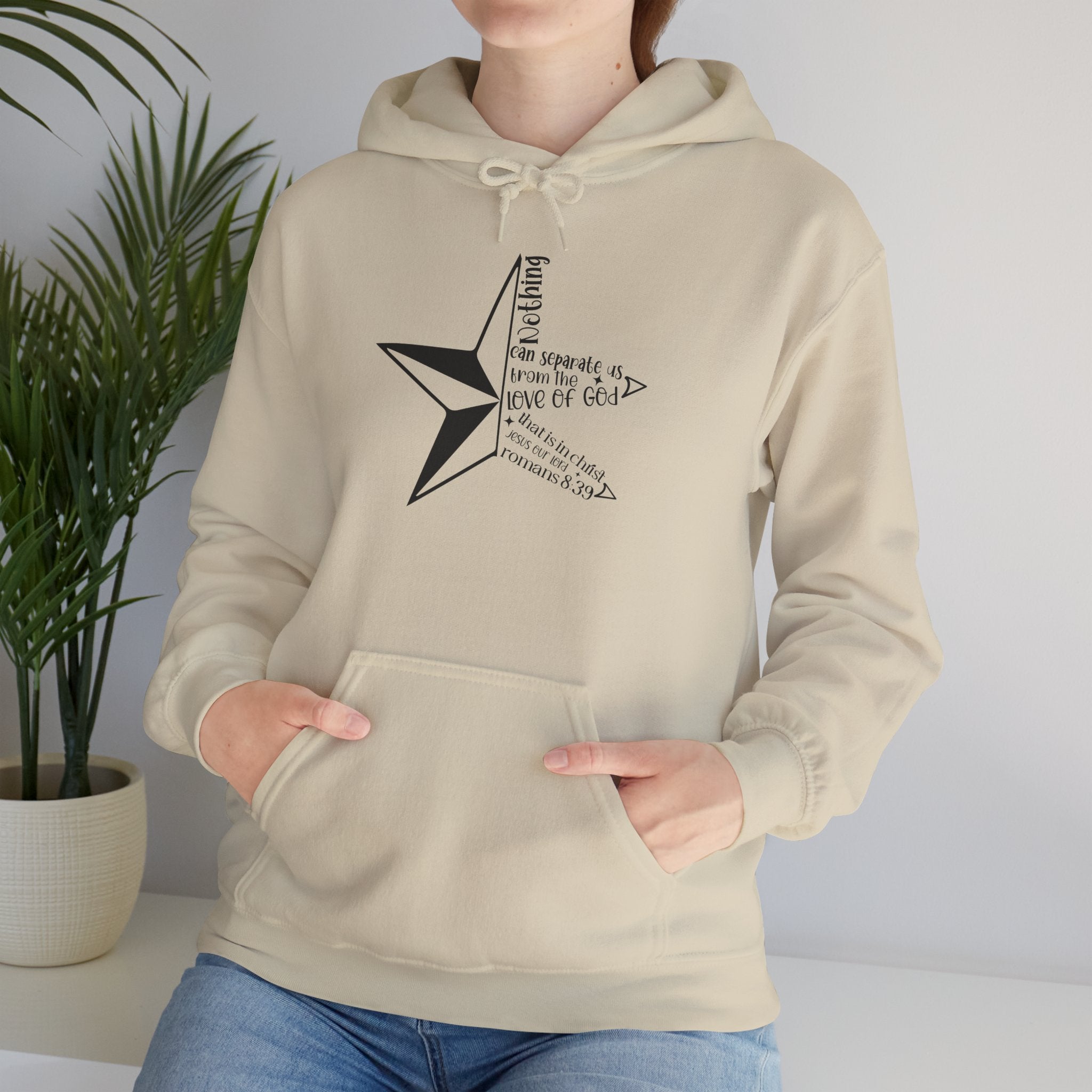 Star Compass Hoodie — Minimal Geometric Star Design with Inspirational Text